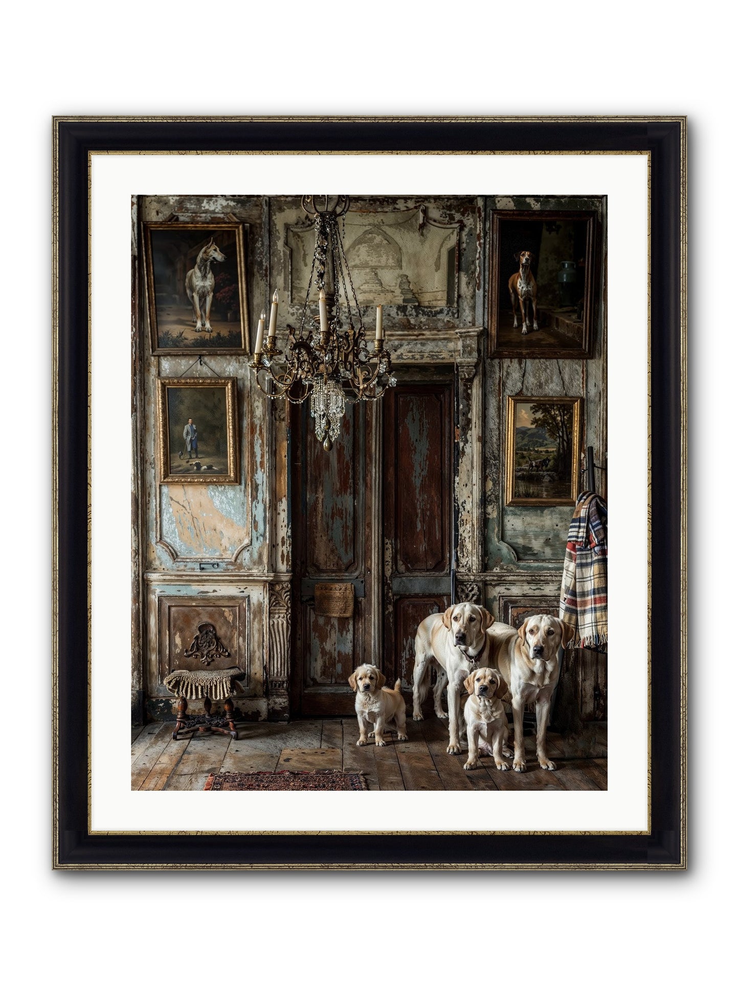 The Bespoke Leash Club Framed Print - Black & Gold 24x30