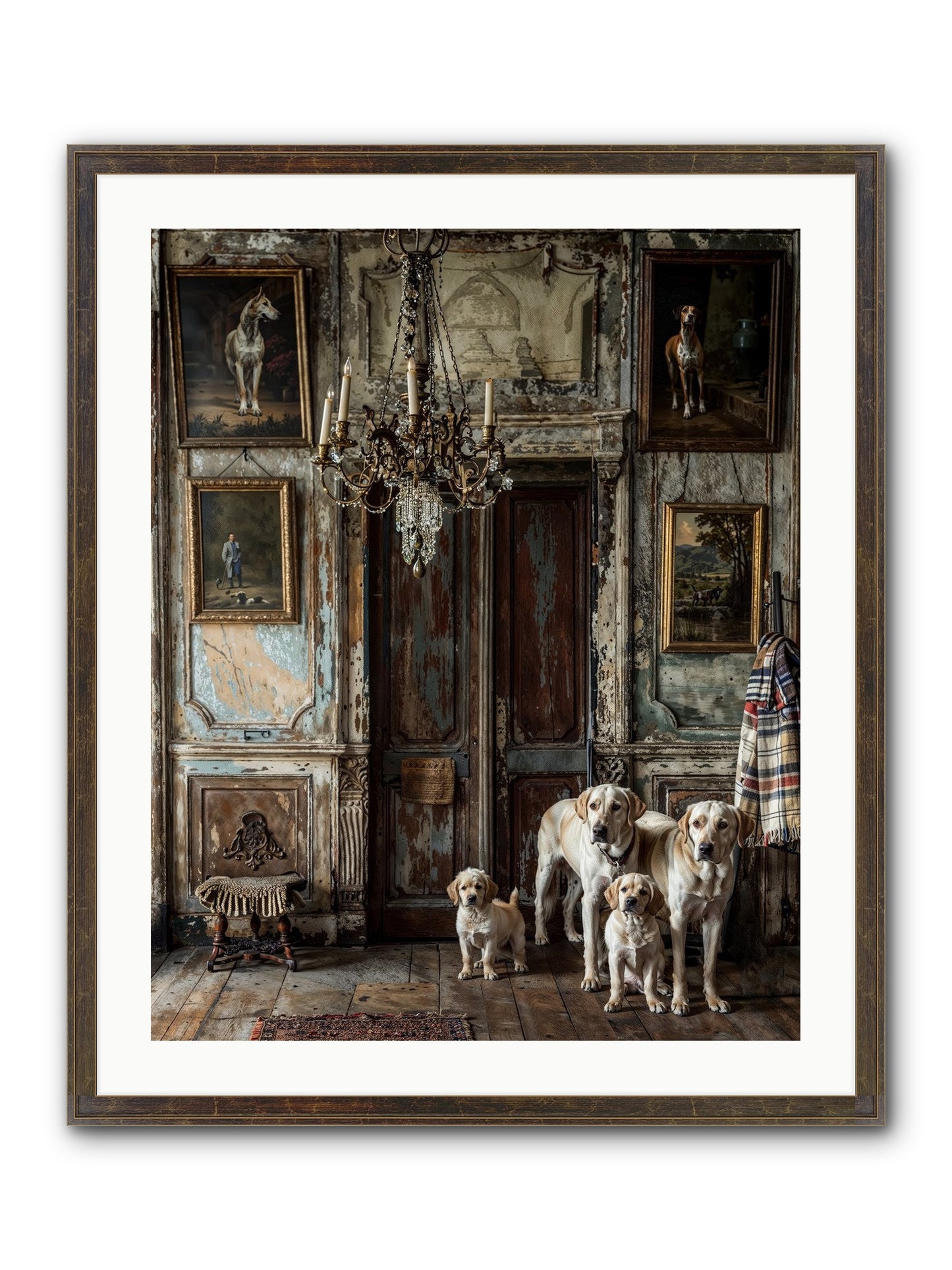 The Bespoke Leash Club Framed Print - Slimwoods Black/Gold 24x30