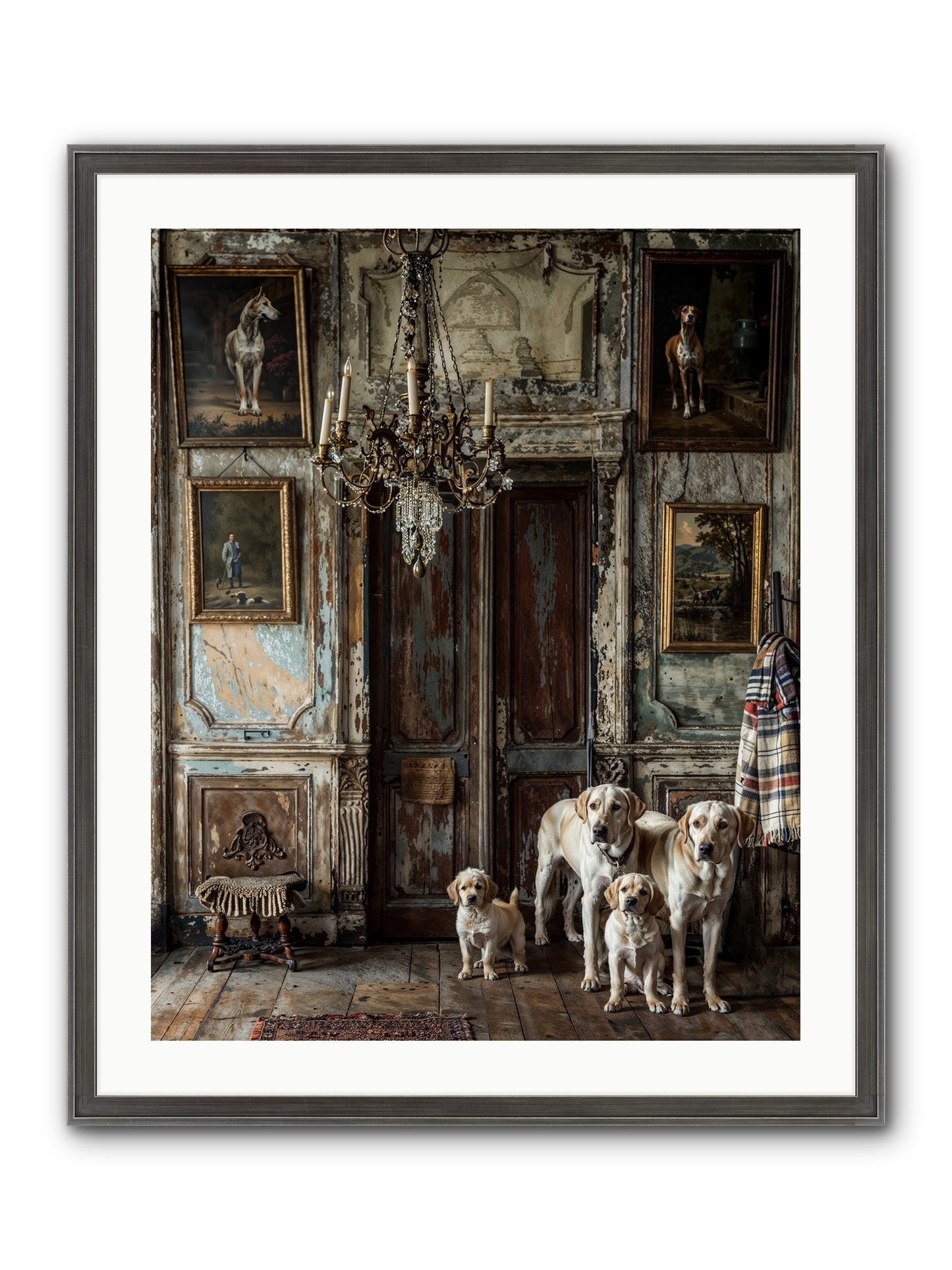 The Bespoke Leash Club Framed Print - Slimwoods Black/Silver 24x30