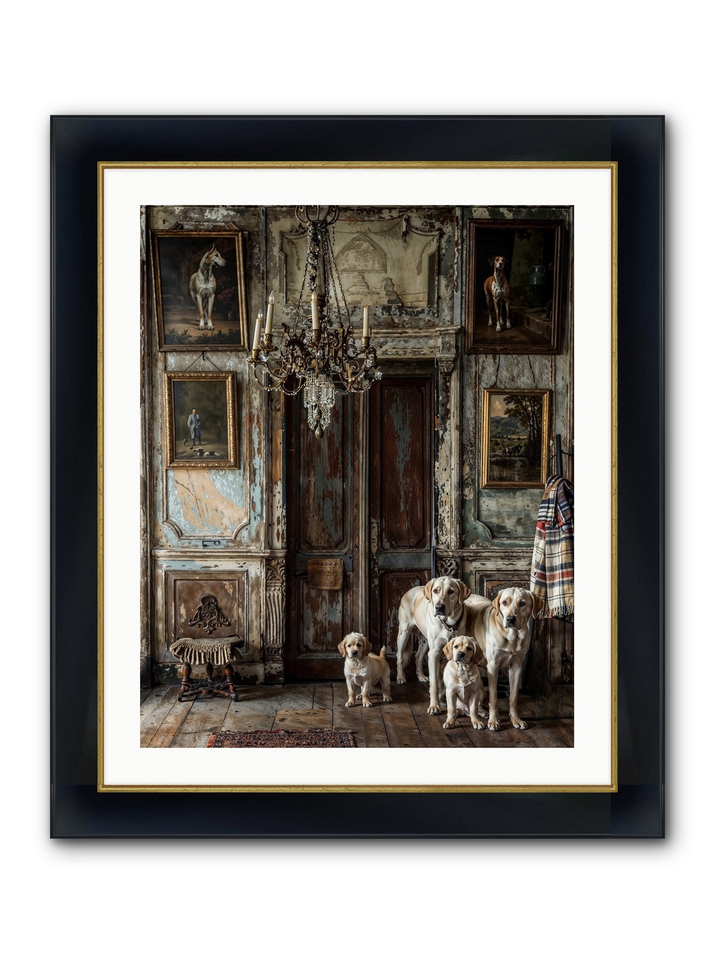 The Bespoke Leash Club Framed Print - Wide Black w/Gold 24x30