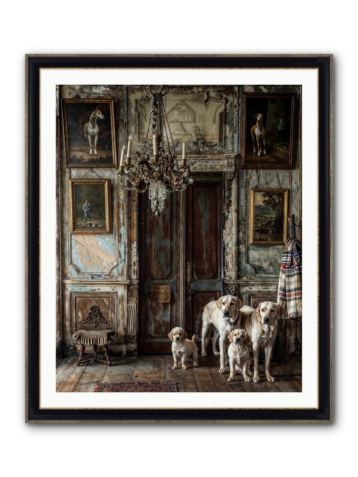 The Bespoke Leash Club Framed Print - Black & Gold 32x40