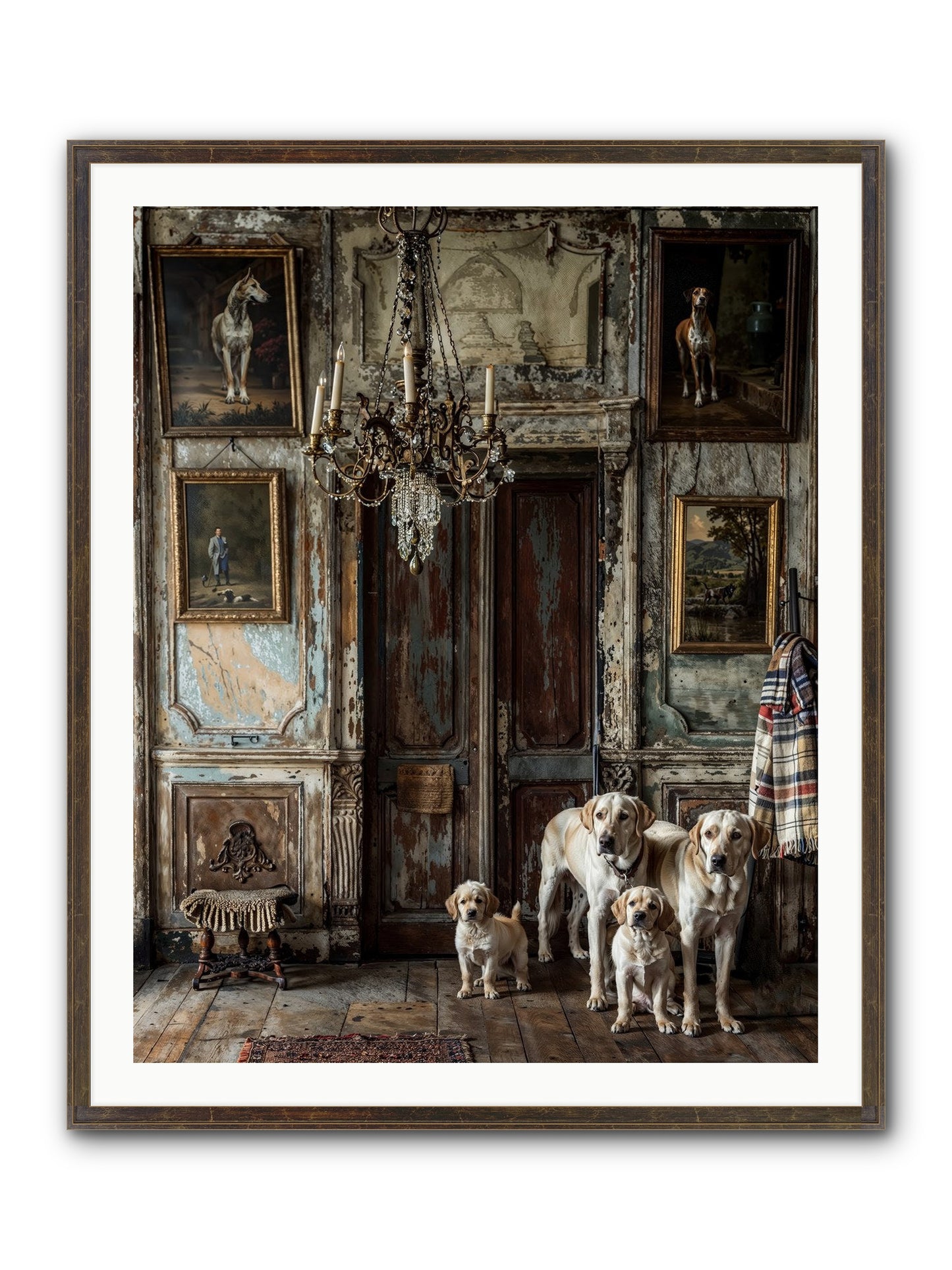 The Bespoke Leash Club Framed Print - Slimwoods Black/Gold 32x40