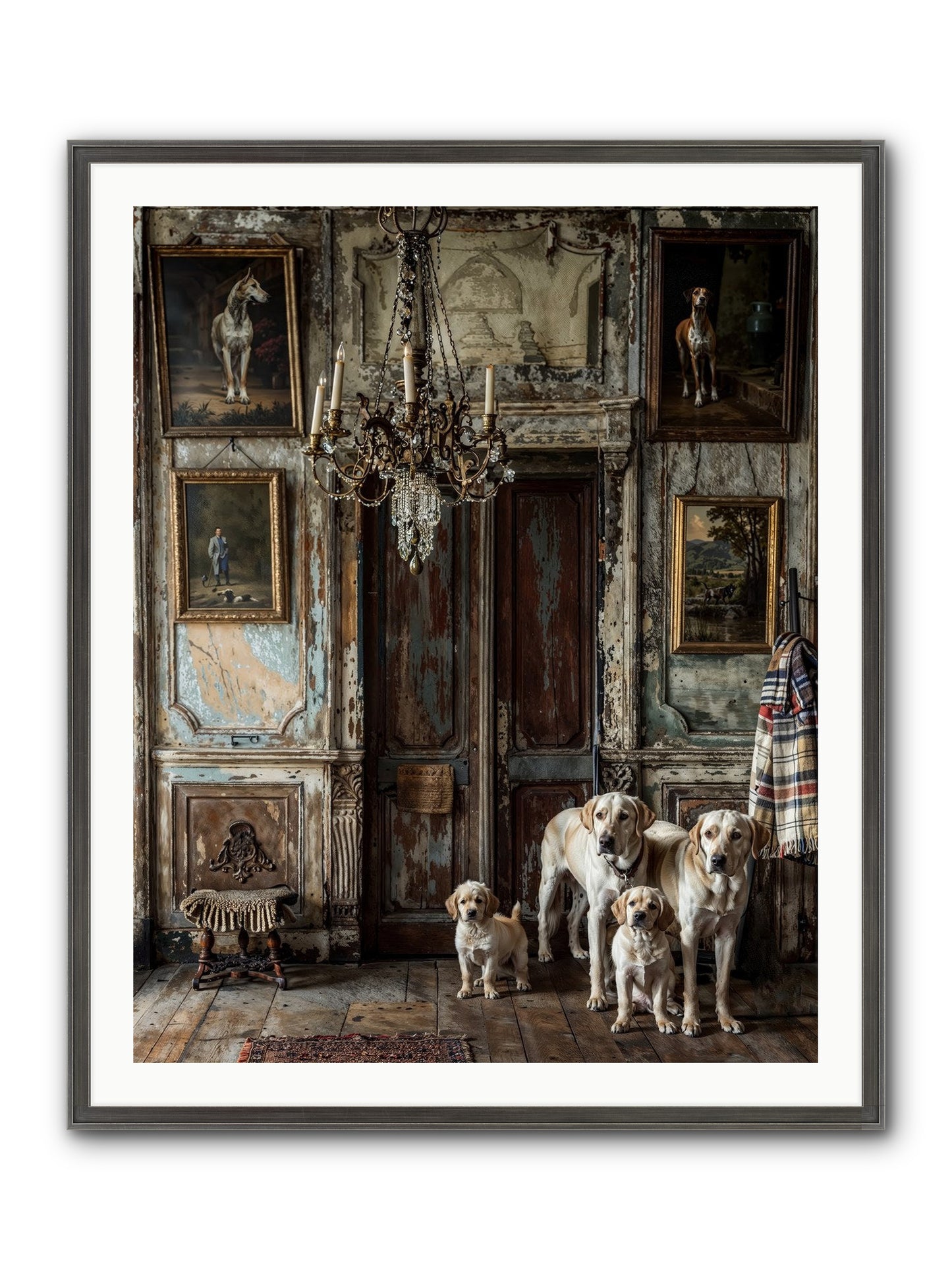 The Bespoke Leash Club Framed Print - Slimwoods Black/Silver 32x40