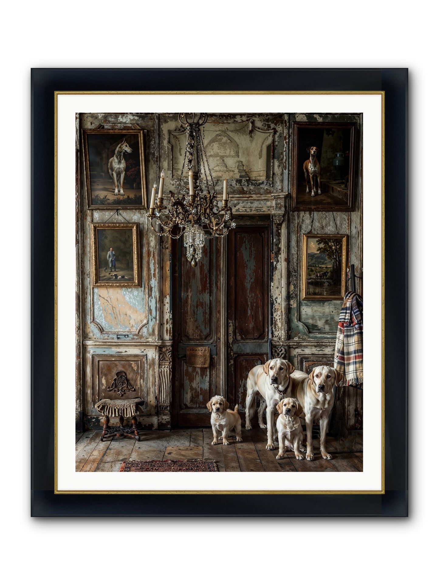 The Bespoke Leash Club Framed Print - Wide Black w/Gold 32x40