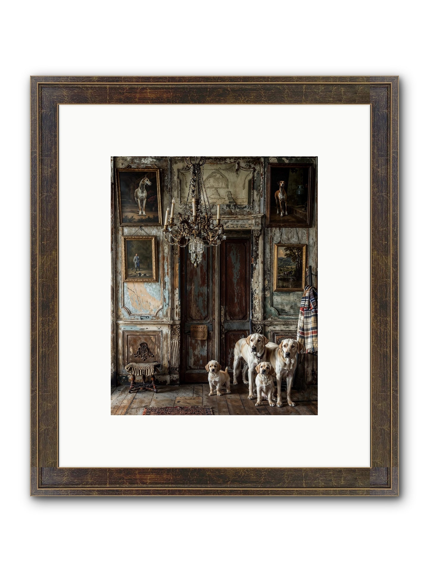 The Bespoke Leash Club Framed Print - Slimwoods Black/Gold 8x10