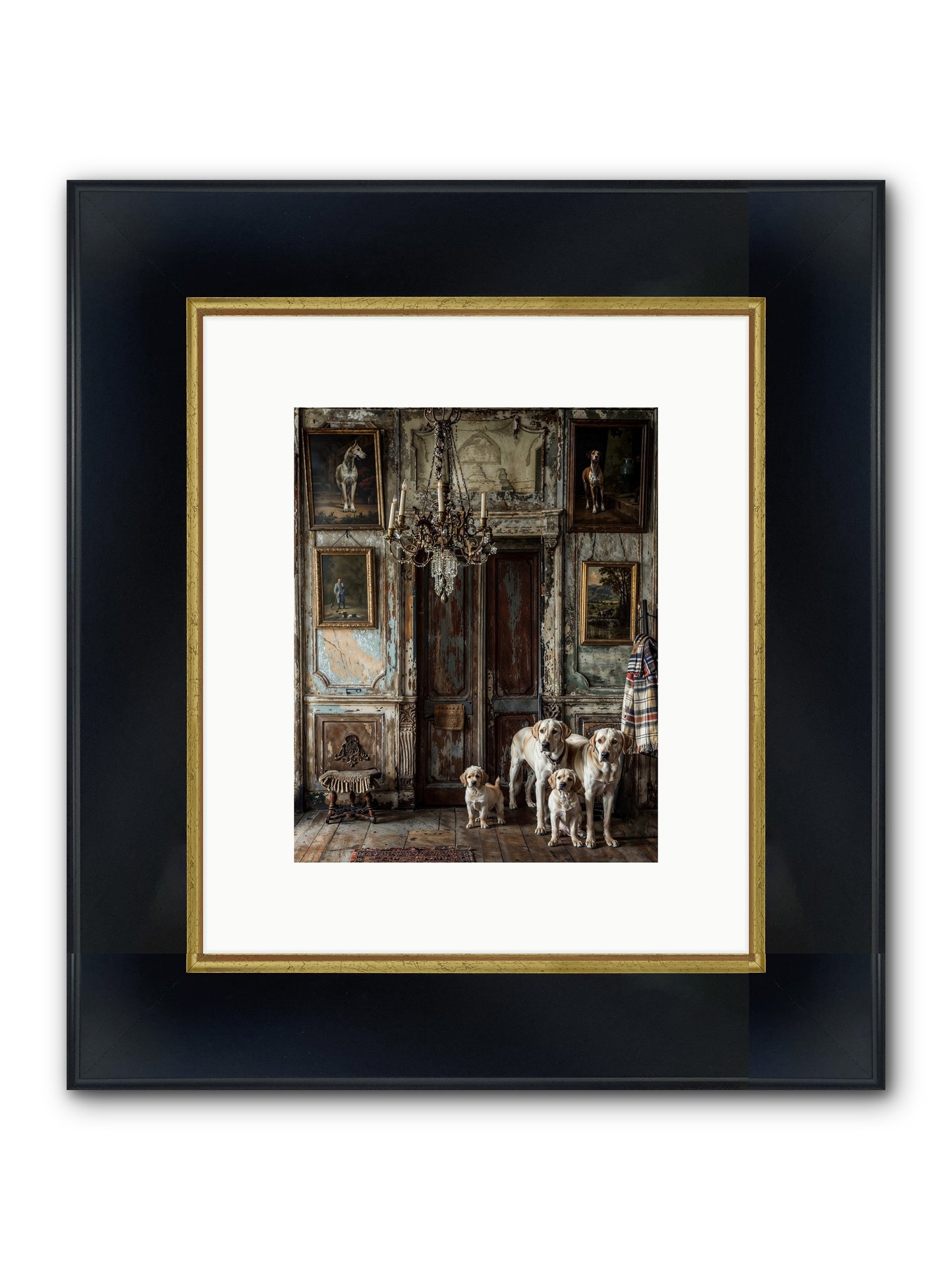 The Bespoke Leash Club Framed Print - Wide Black w/Gold 8x10