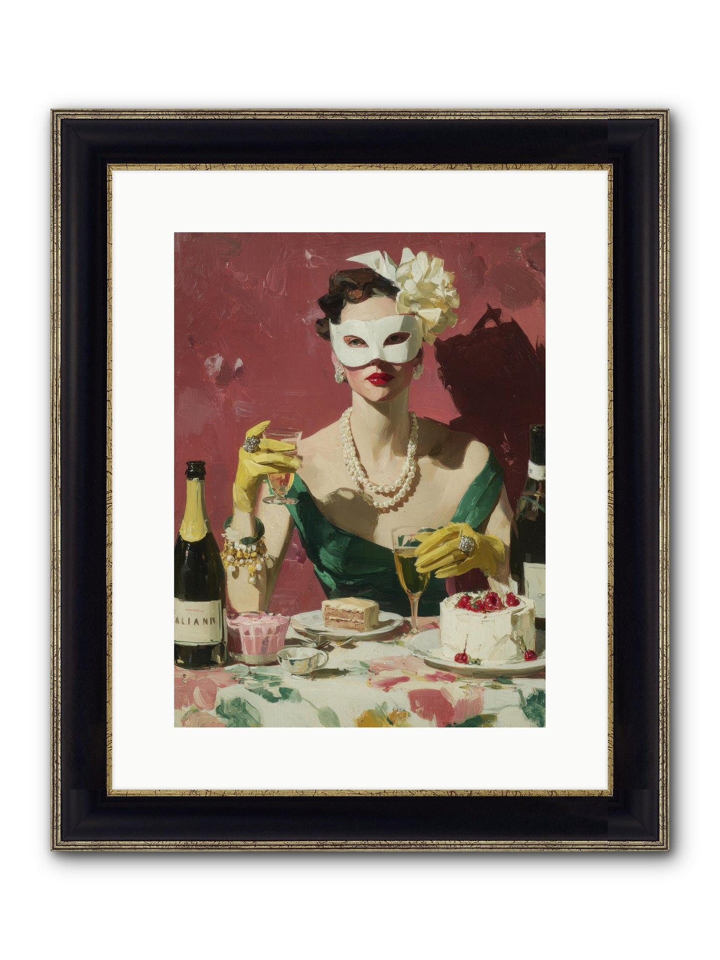 The Biscuit & Valentine Club Framed Print - Black & Gold 12x16