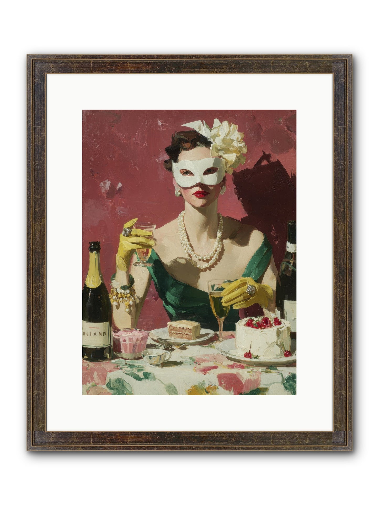 The Biscuit & Valentine Club Framed Print - Slimwoods Black/Gold 12x16