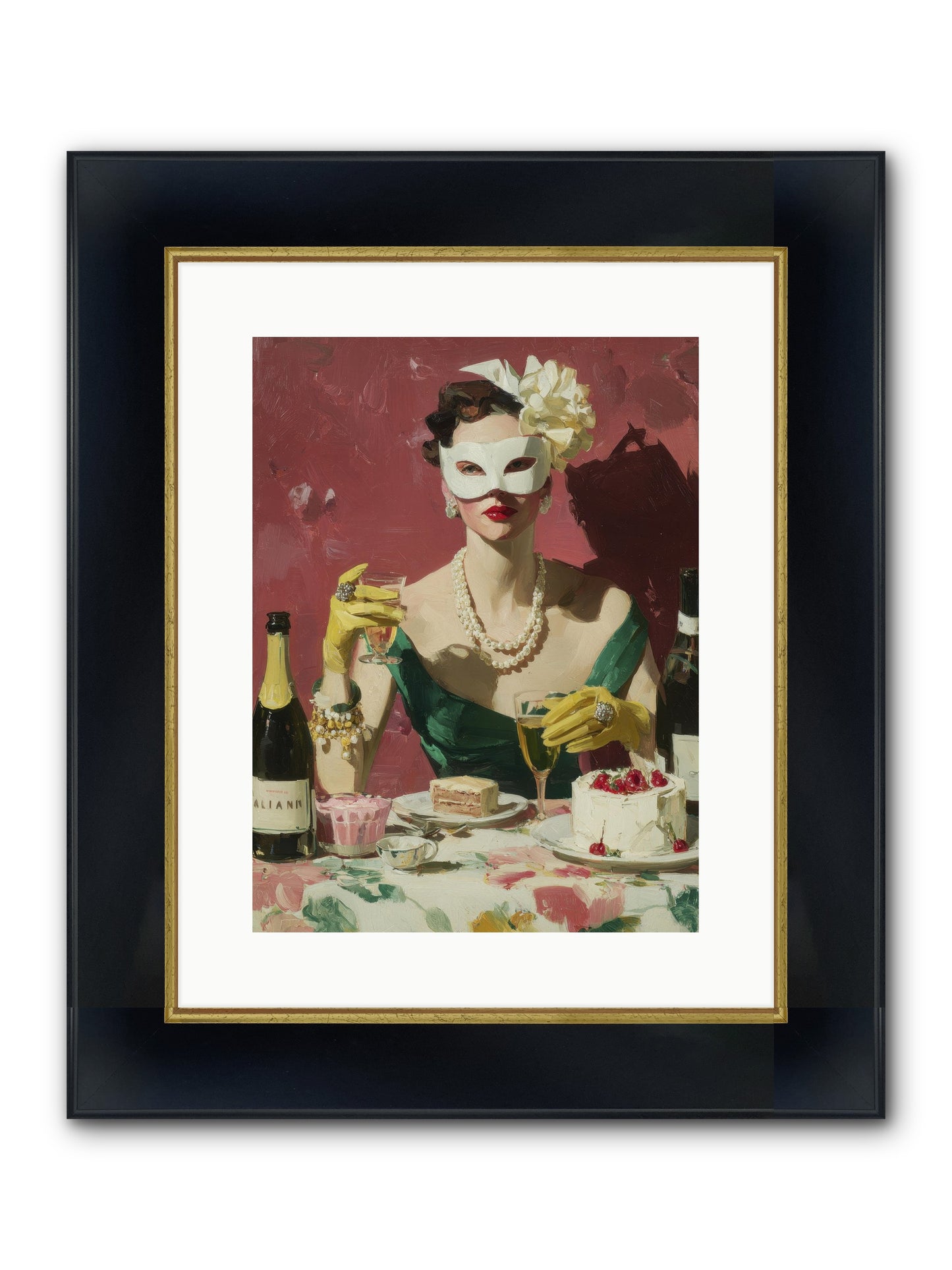 The Biscuit & Valentine Club Framed Print - Wide Black w/Gold 12x16