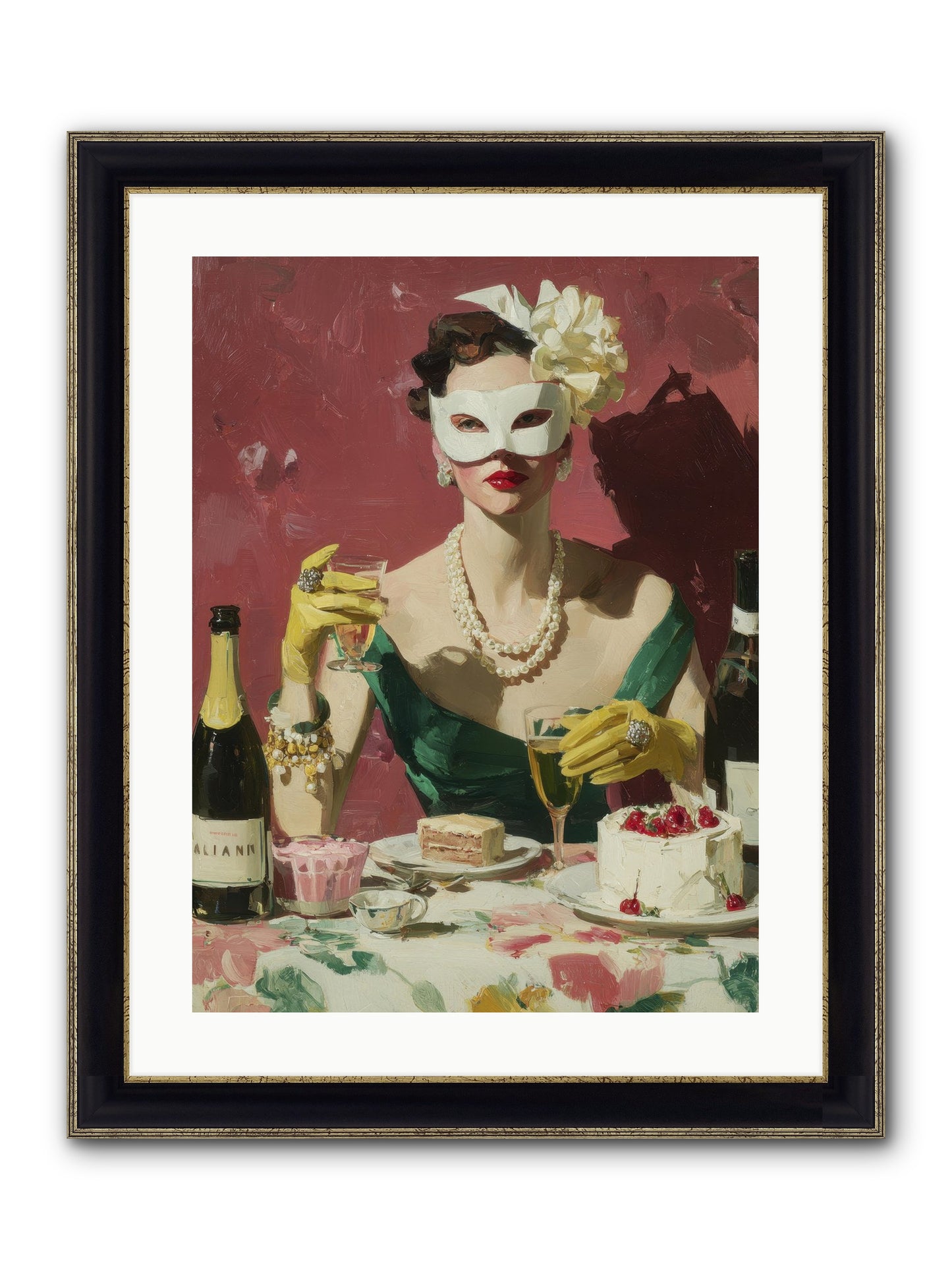 The Biscuit & Valentine Club Framed Print - Black & Gold 18x24