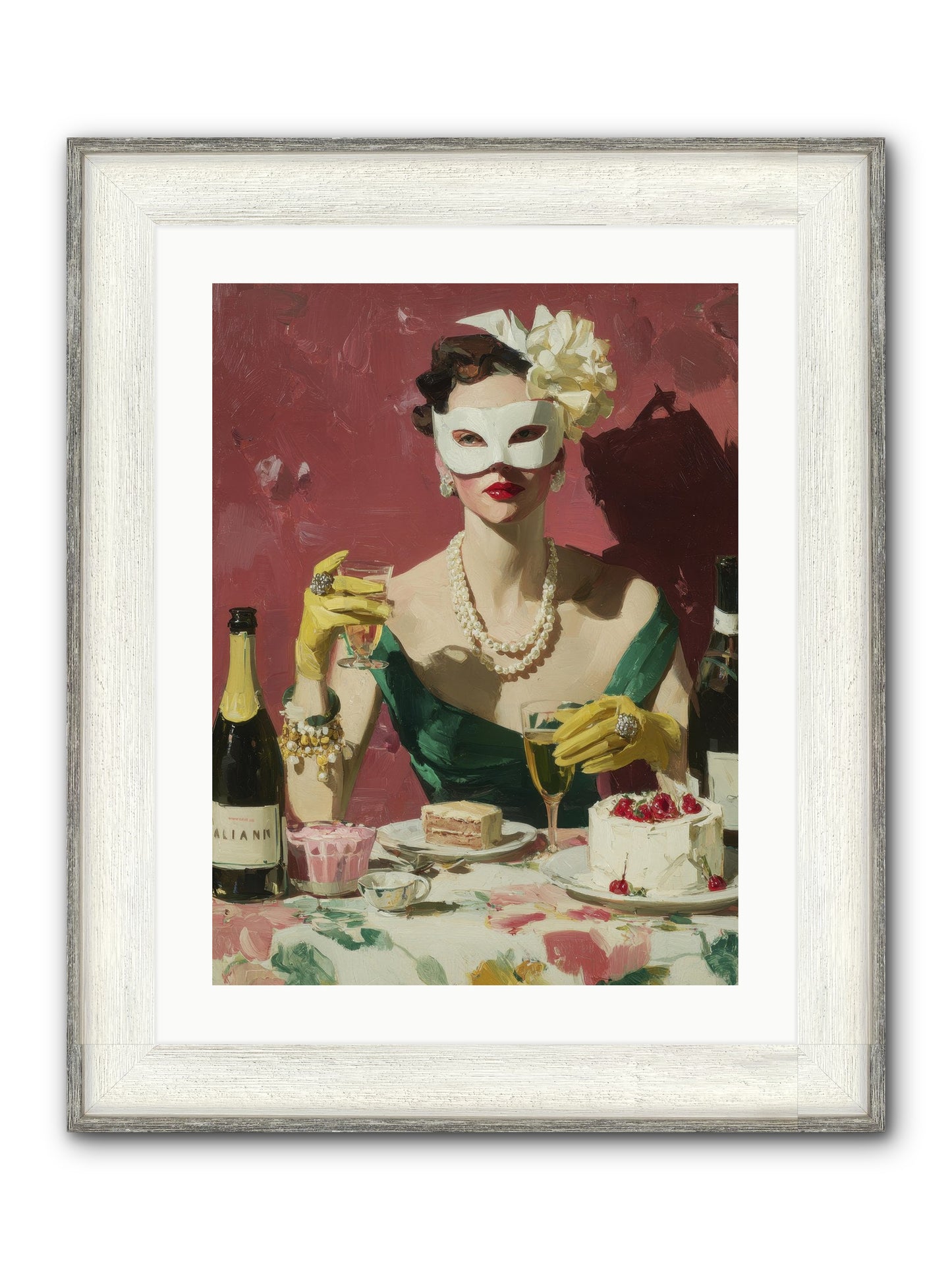 The Biscuit & Valentine Club Framed Print - Driftwood White 18x24