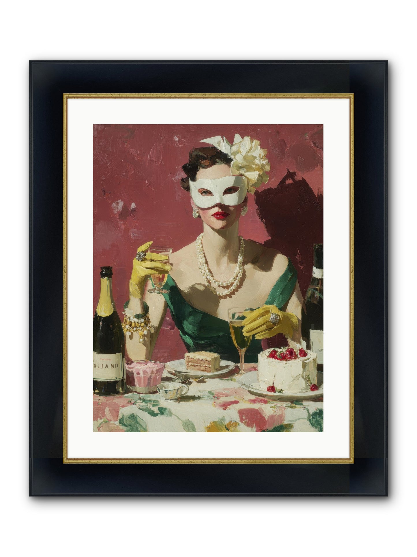 The Biscuit & Valentine Club Framed Print - Wide Black w/Gold 18x24
