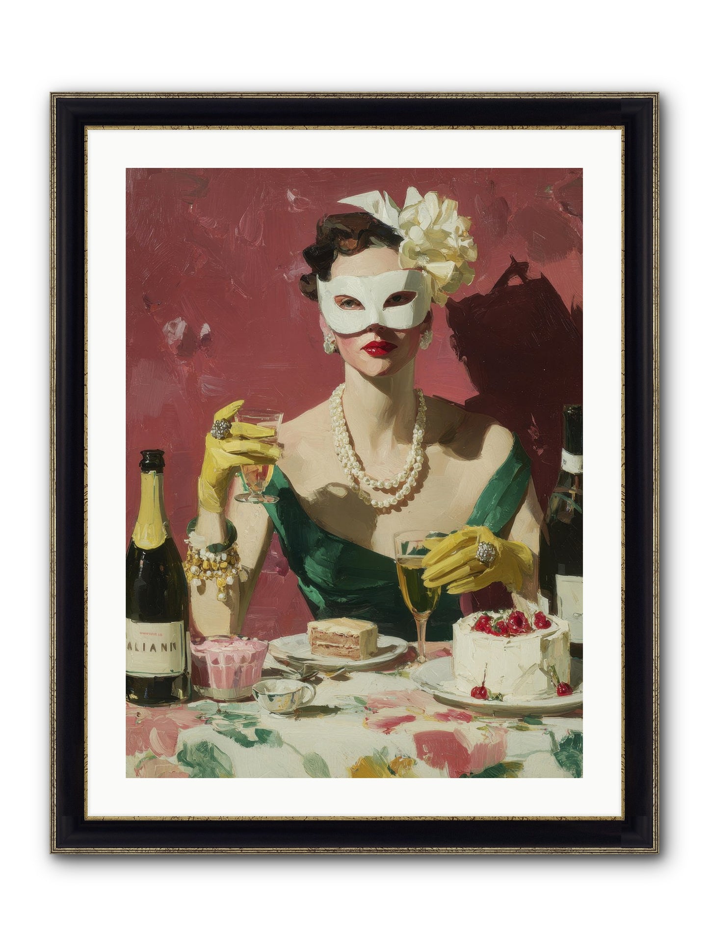 The Biscuit & Valentine Club Framed Print - Black & Gold 24x32