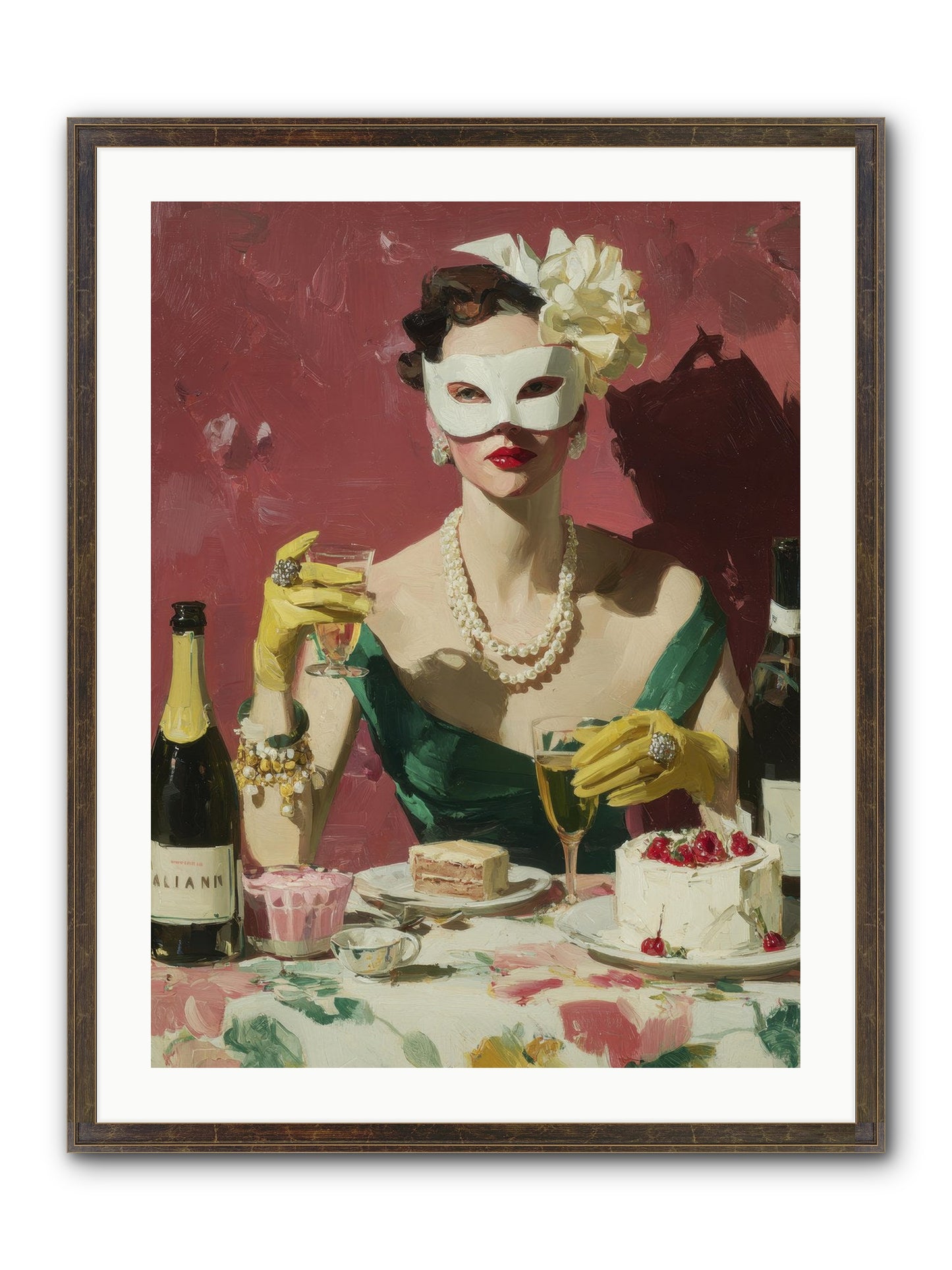 The Biscuit & Valentine Club Framed Print - Slimwoods Black/Gold 24x32