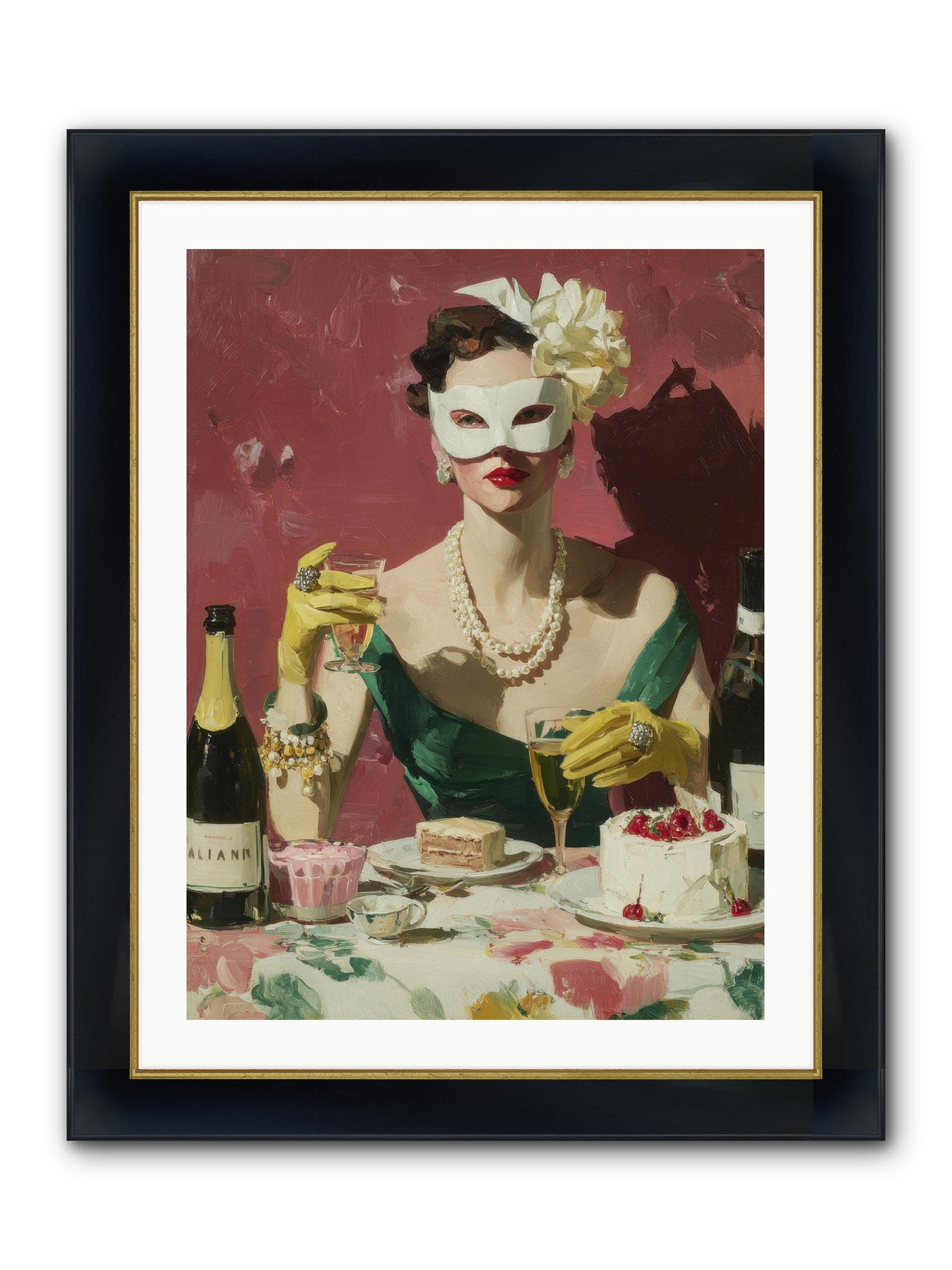 The Biscuit & Valentine Club Framed Print - Wide Black w/Gold 24x32