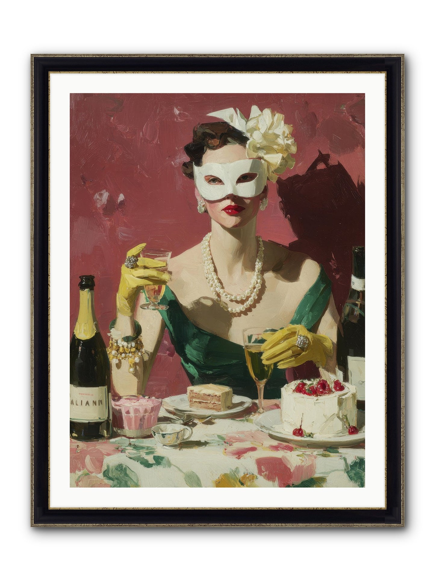 The Biscuit & Valentine Club Framed Print - Black & Gold 30x40