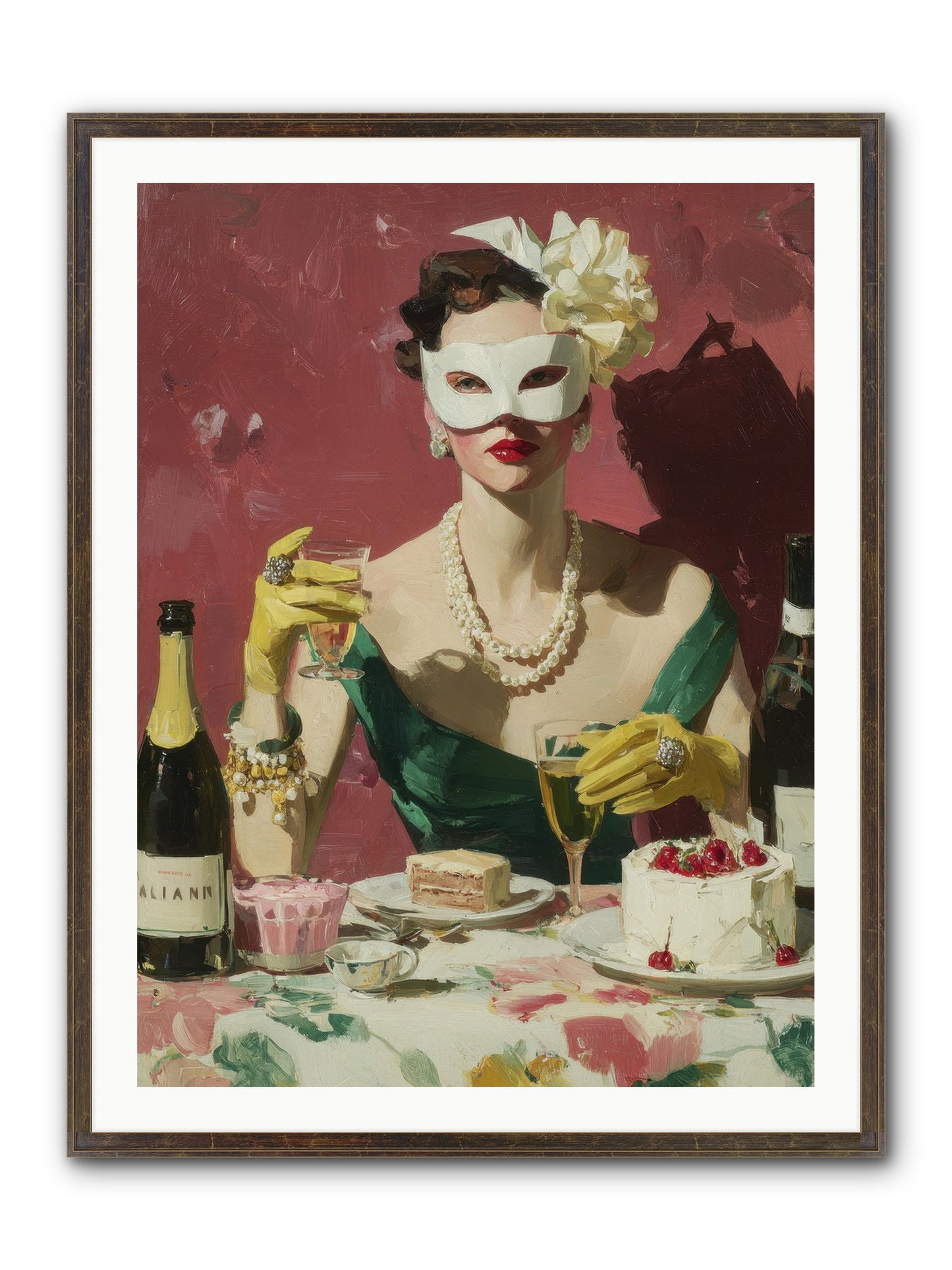 The Biscuit & Valentine Club Framed Print - Slimwoods Black/Gold 30x40