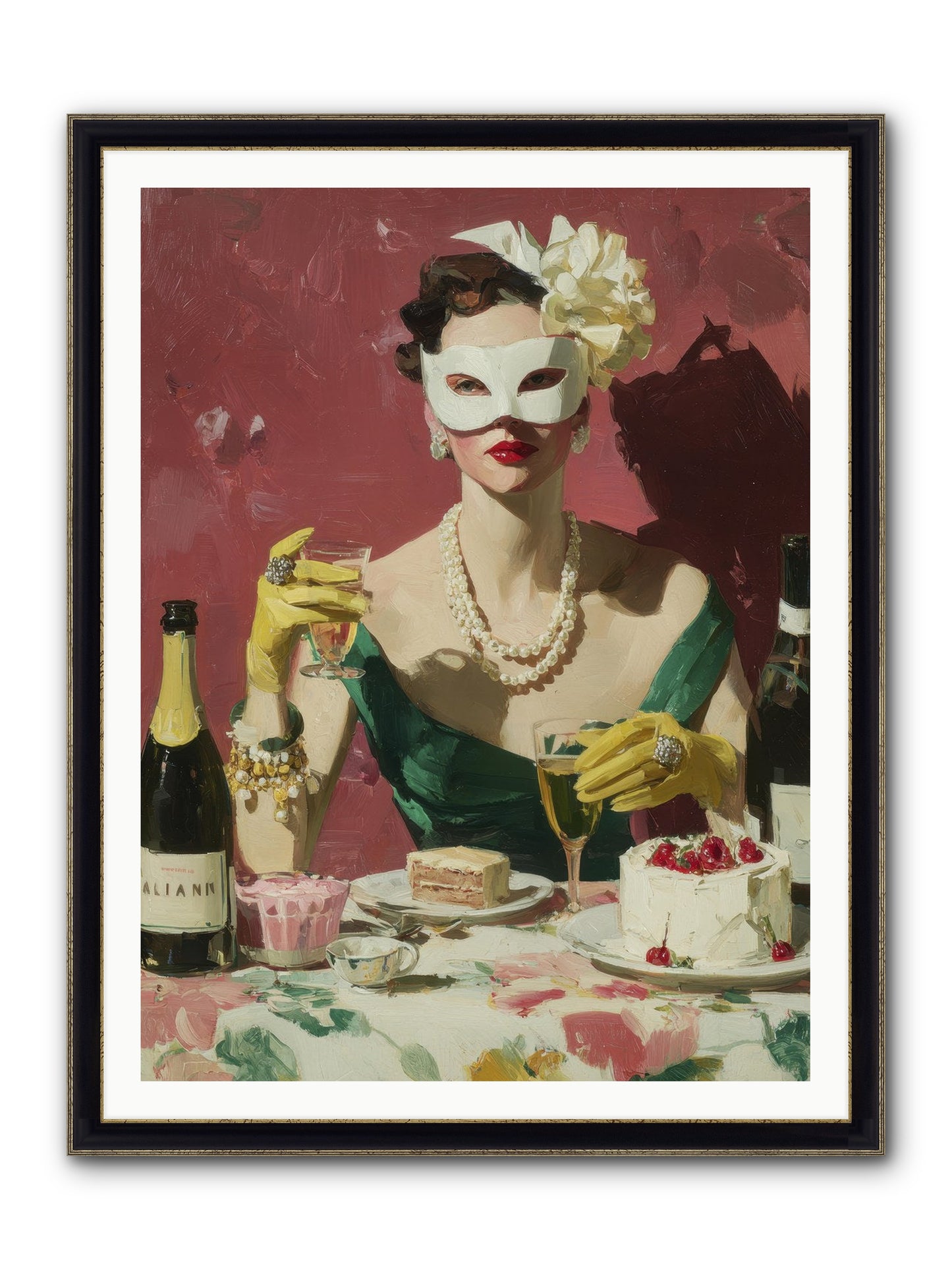 The Biscuit & Valentine Club Framed Print - Black & Gold 36x48