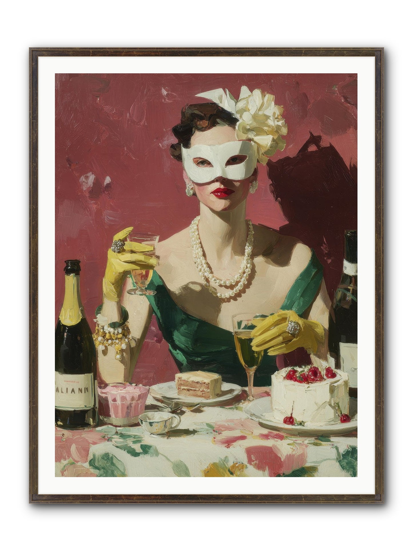 The Biscuit & Valentine Club Framed Print - Slimwoods Black/Gold 36x48