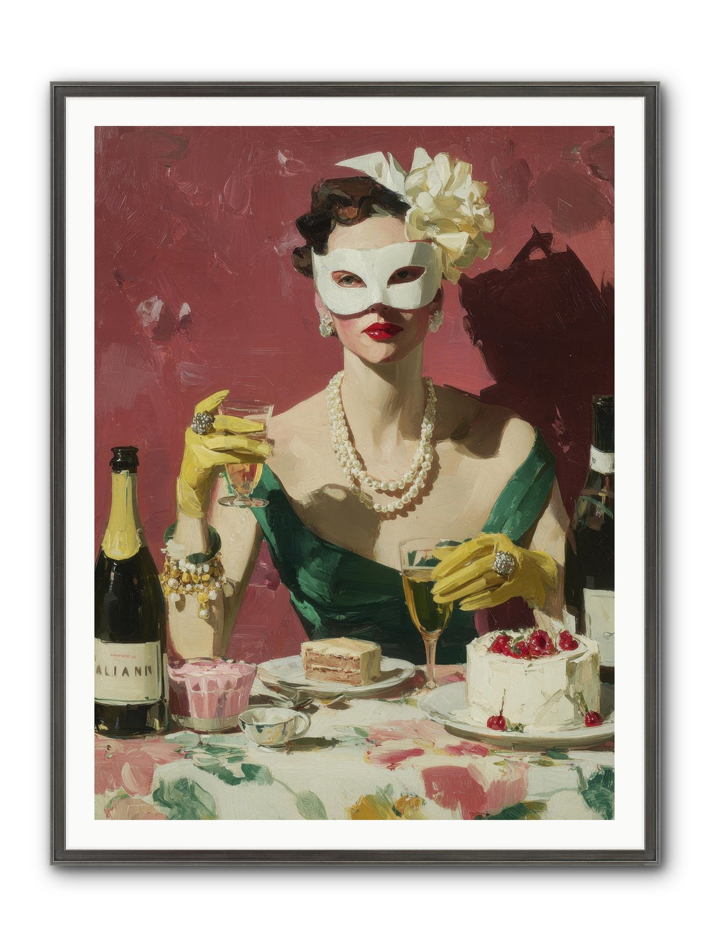 The Biscuit & Valentine Club Framed Print - Slimwoods Black/Silver 36x48