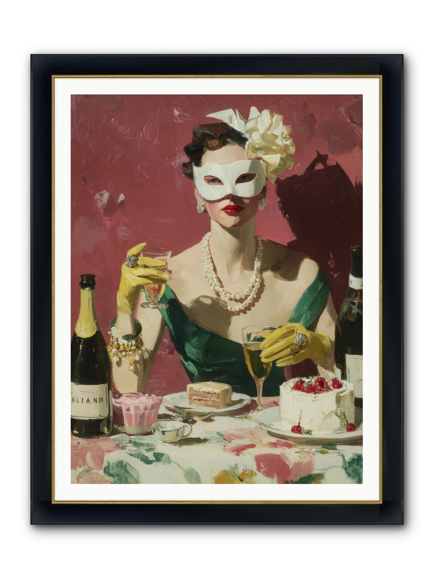 The Biscuit & Valentine Club Framed Print - Wide Black w/Gold 36x48