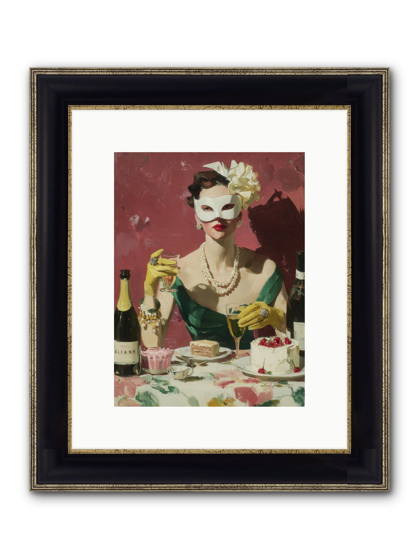 The Biscuit & Valentine Club Framed Print - Black & Gold 9x12