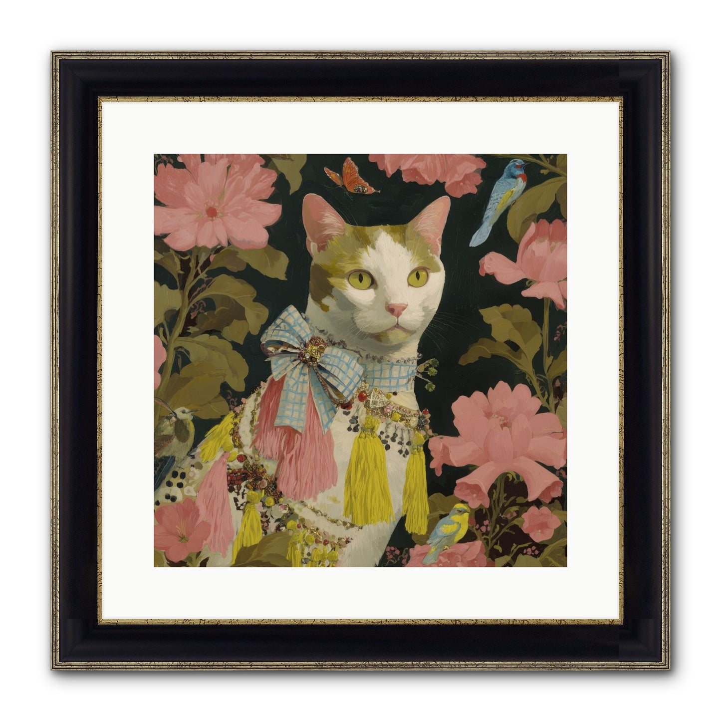 The Blackwood Belle Framed Print - Black & Gold 16x16