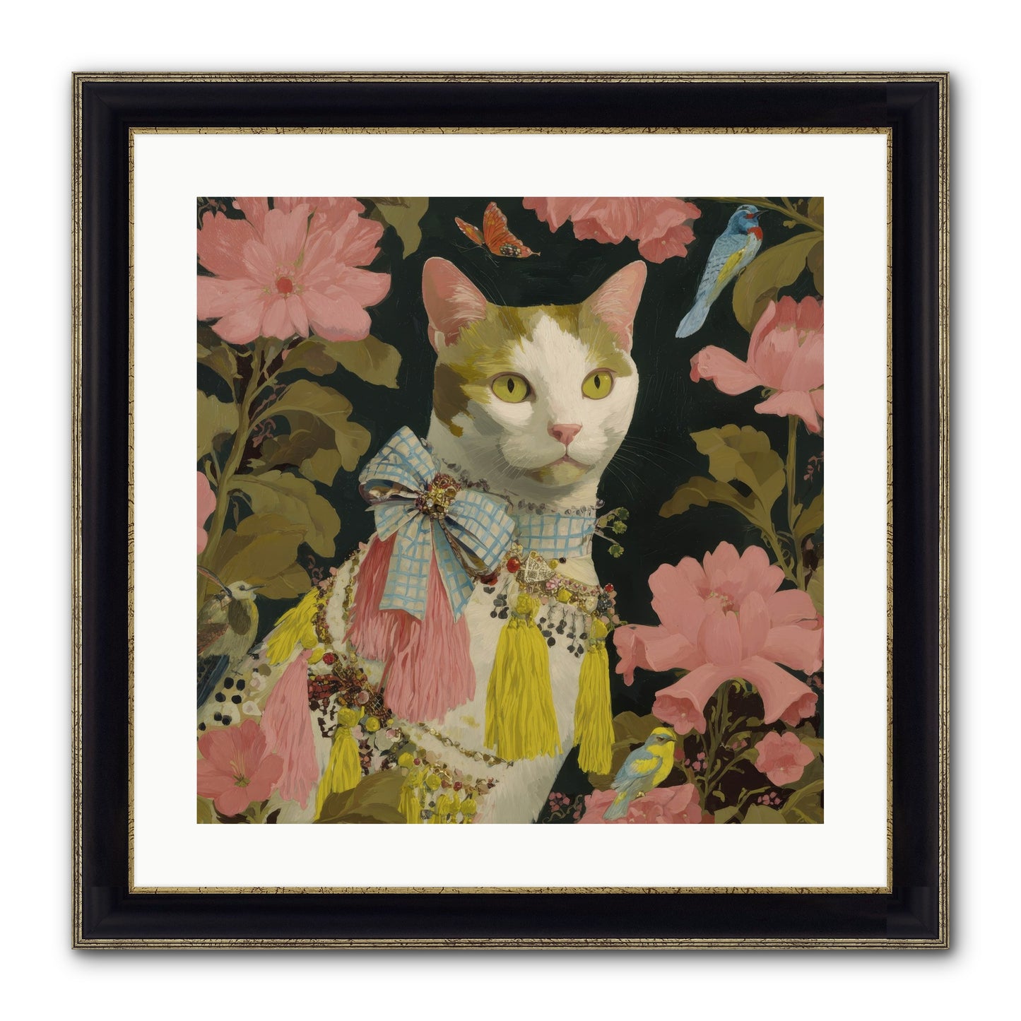 The Blackwood Belle Framed Print - Black & Gold 20x20