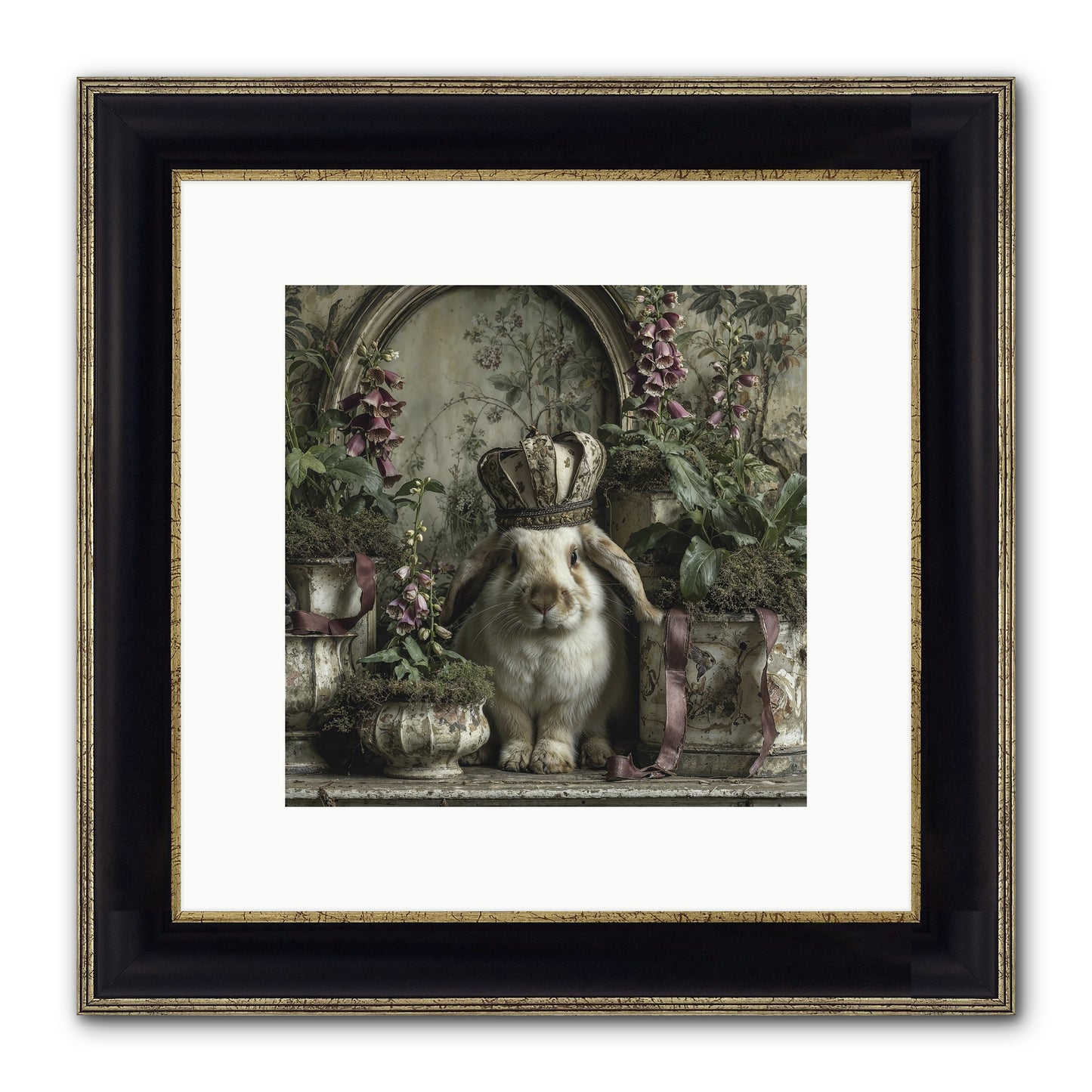 The Blooming Hour Framed Print - Black & Gold 10x10