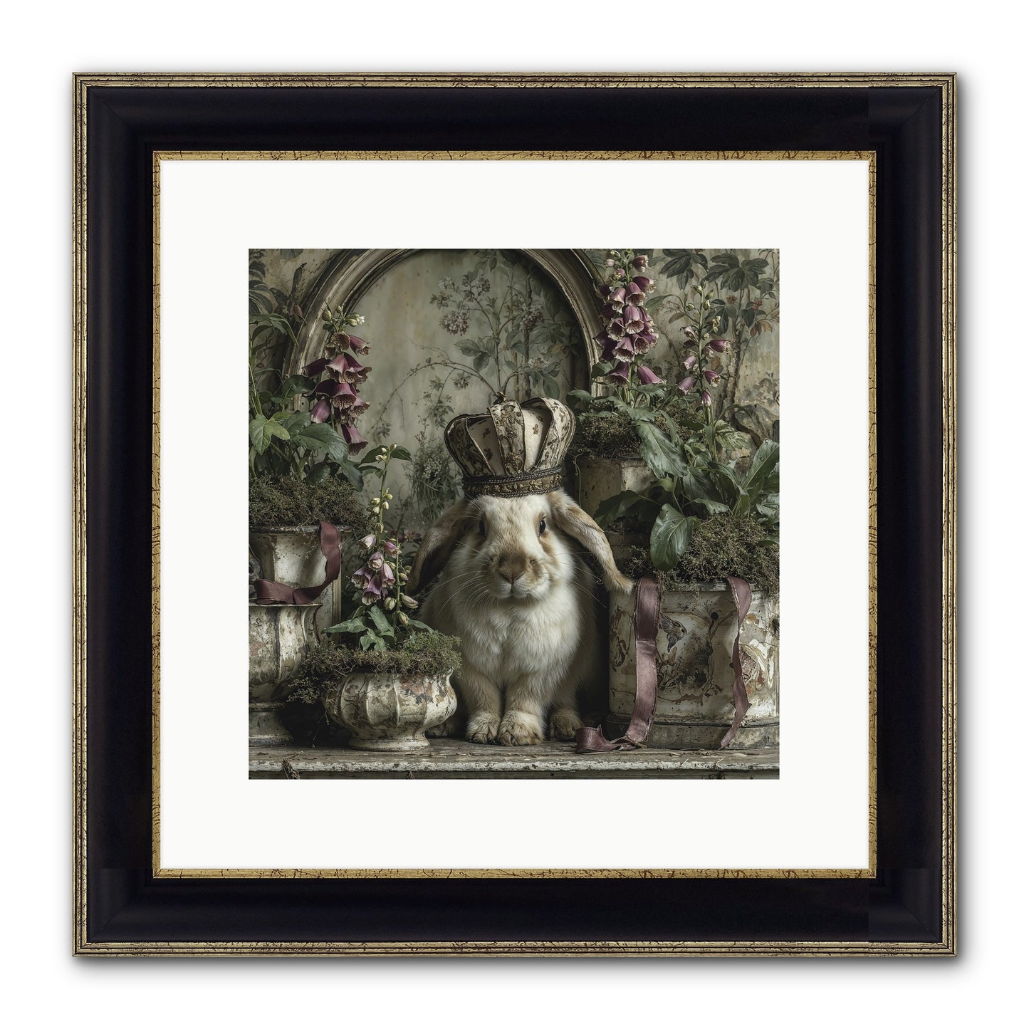 The Blooming Hour Framed Print - Black & Gold 12x12