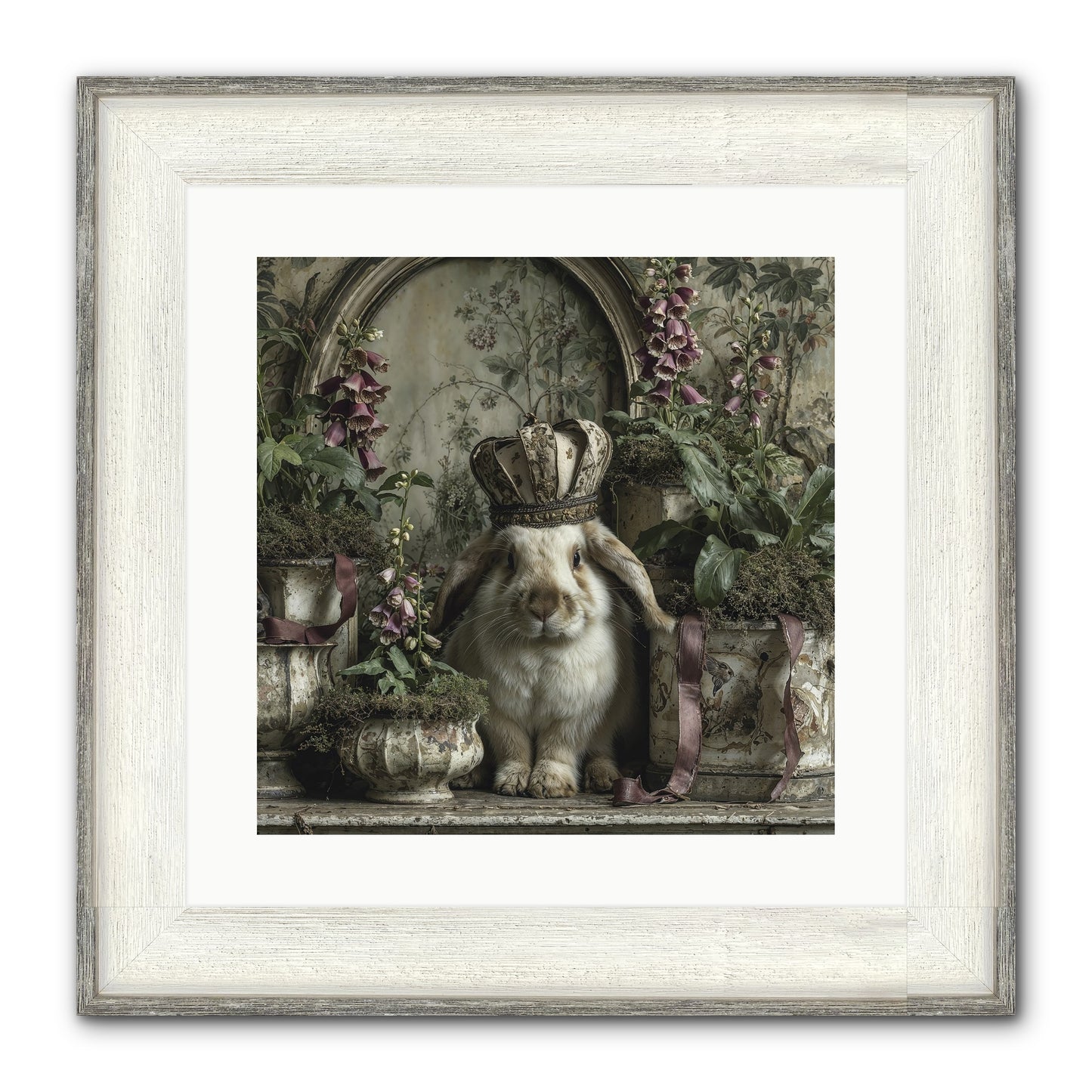 The Blooming Hour Framed Print - Driftwood White 16x16