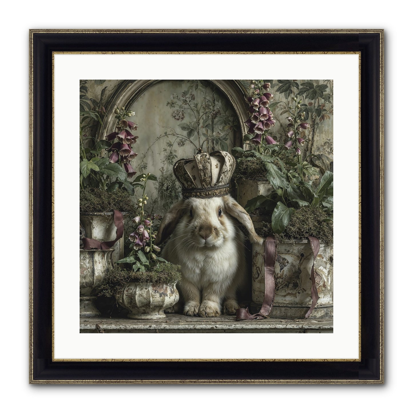 The Blooming Hour Framed Print - Black & Gold 20x20