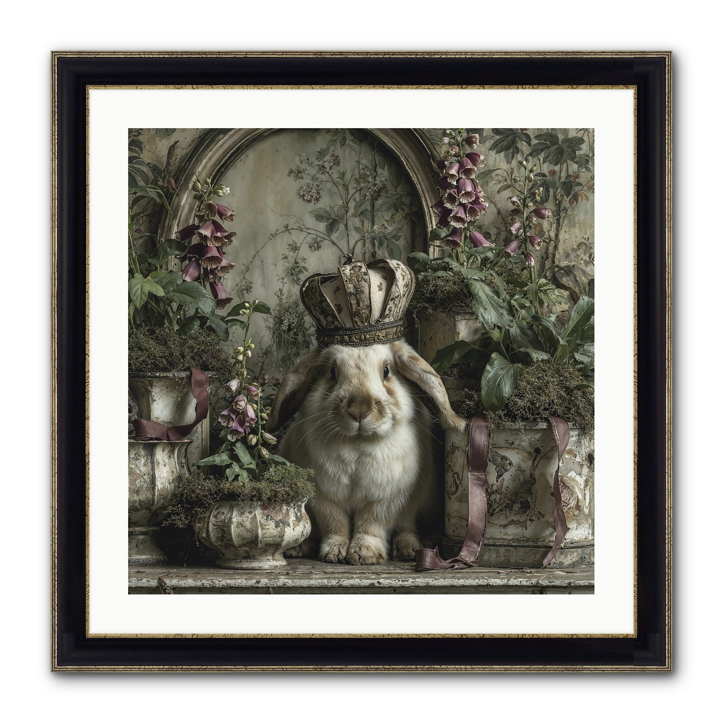 The Blooming Hour Framed Print - Black & Gold 24x24