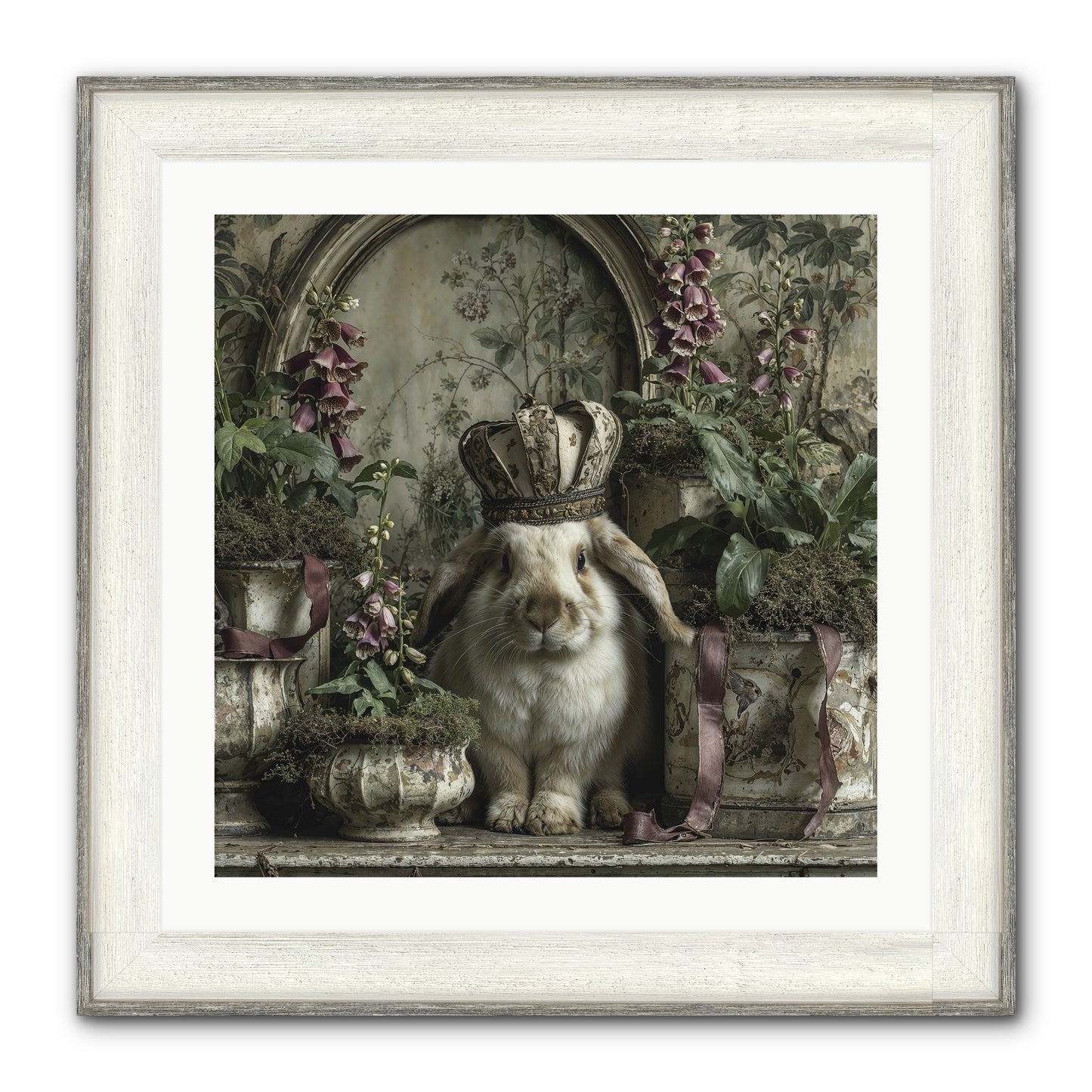 The Blooming Hour Framed Print - Driftwood White 24x24