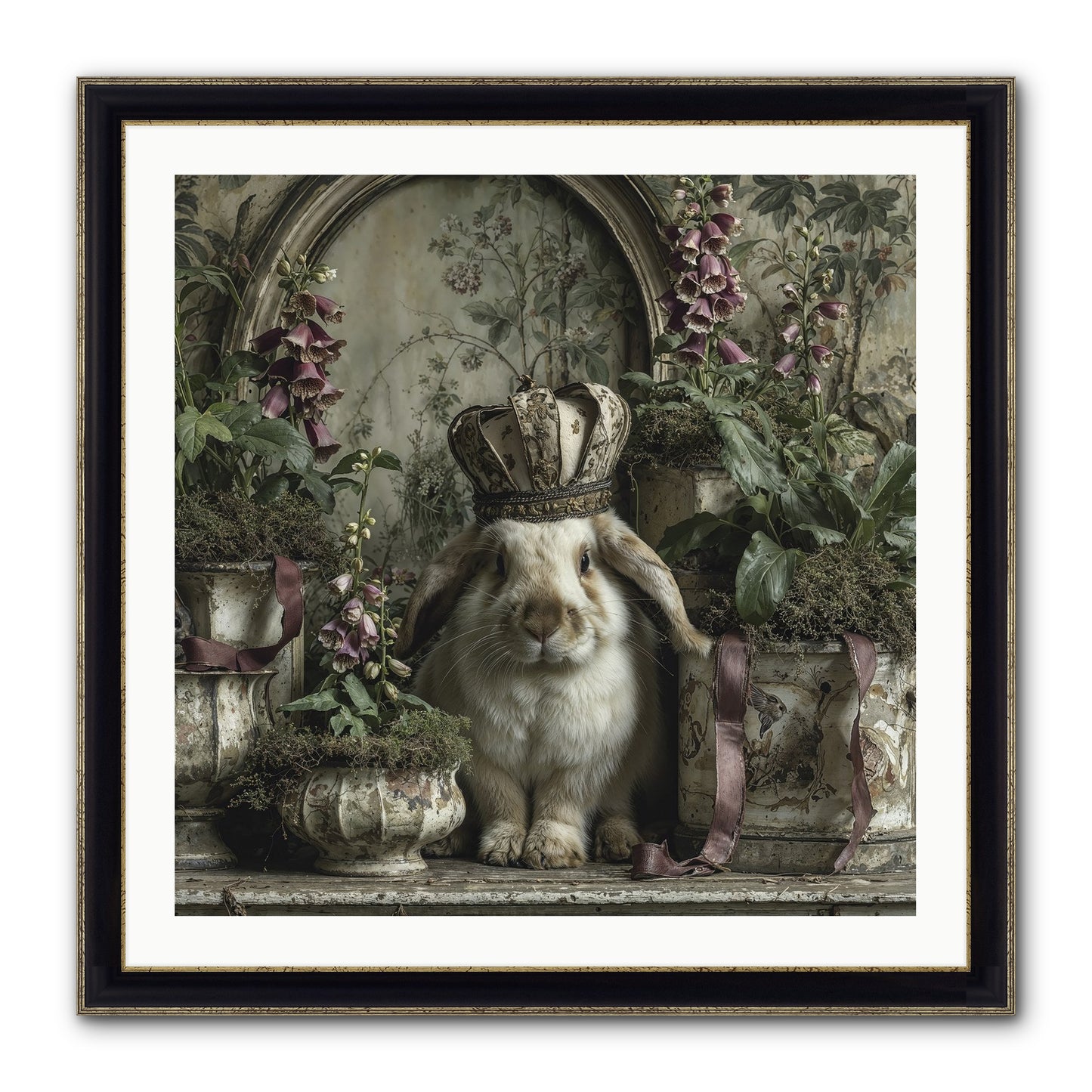 The Blooming Hour Framed Print - Black & Gold 30x30