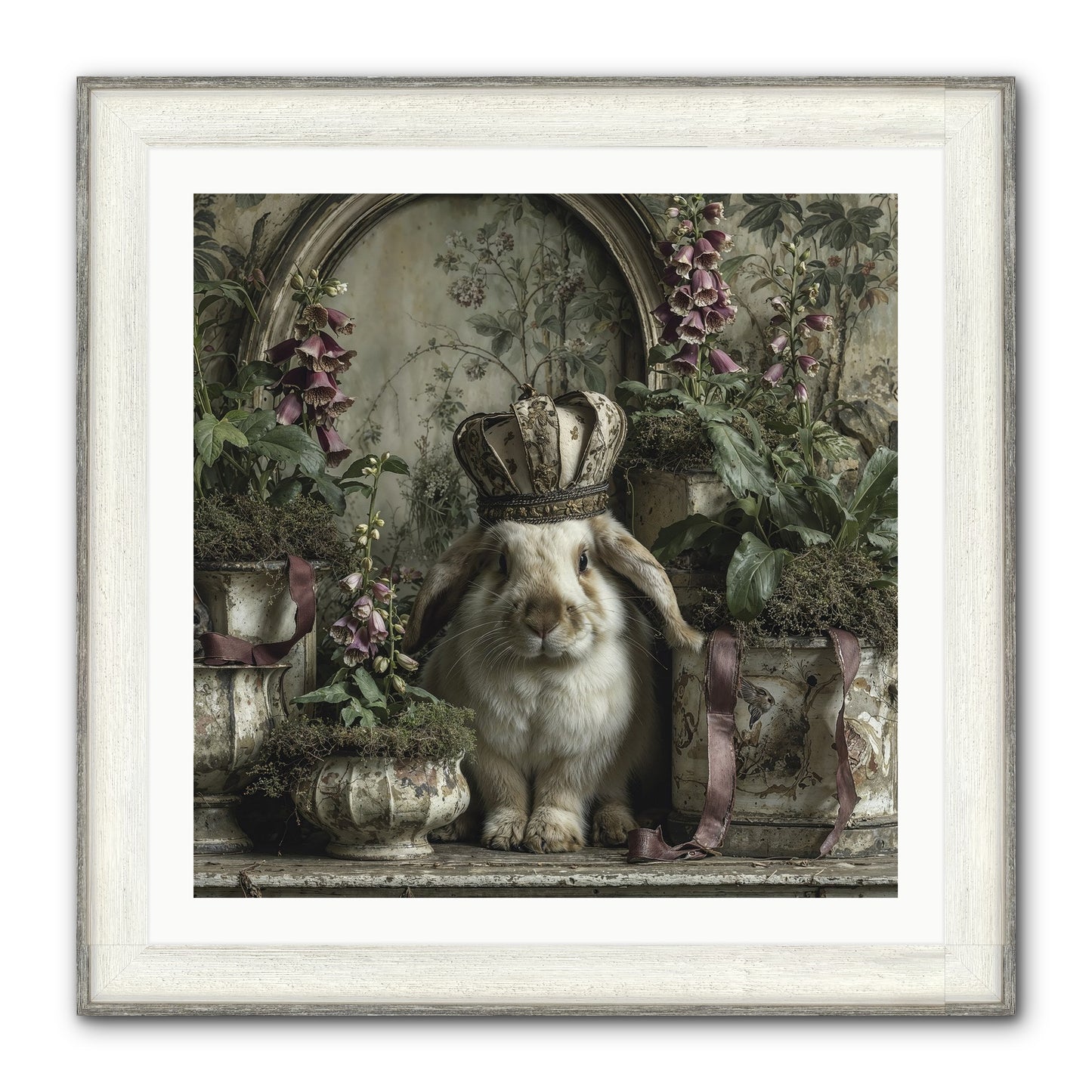 The Blooming Hour Framed Print - Driftwood White 30x30
