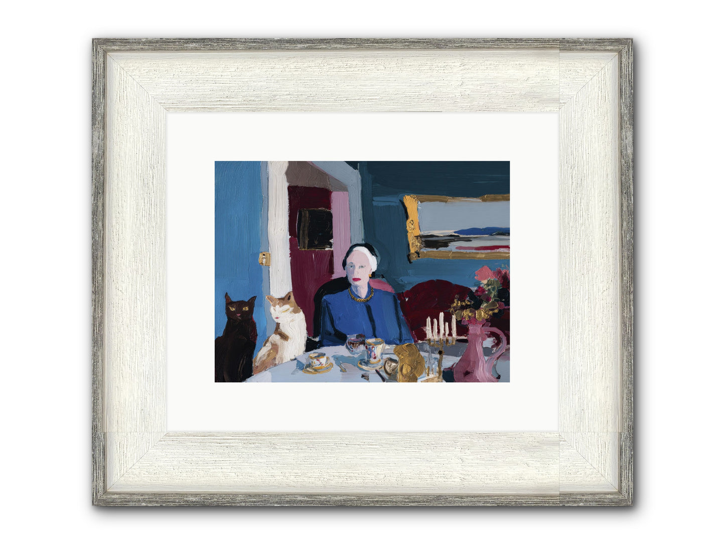 The Blue Hour Framed Print - Driftwood White 12x9