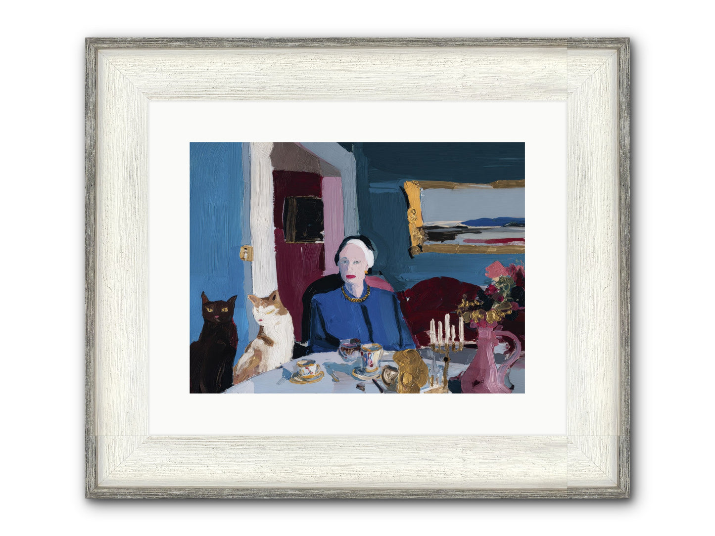 The Blue Hour Framed Print - Driftwood White 16x12