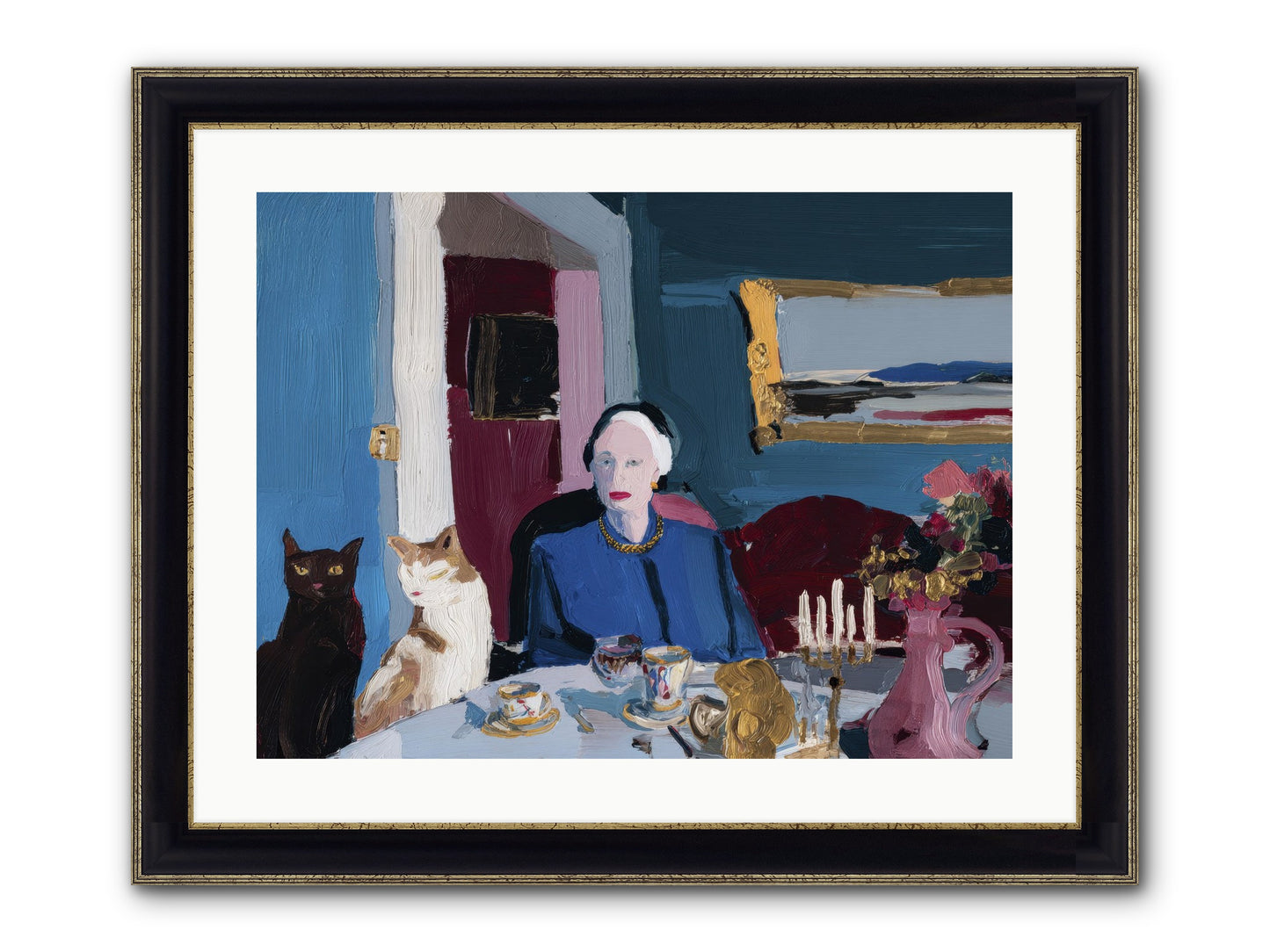 The Blue Hour Framed Print - Black & Gold 24x18