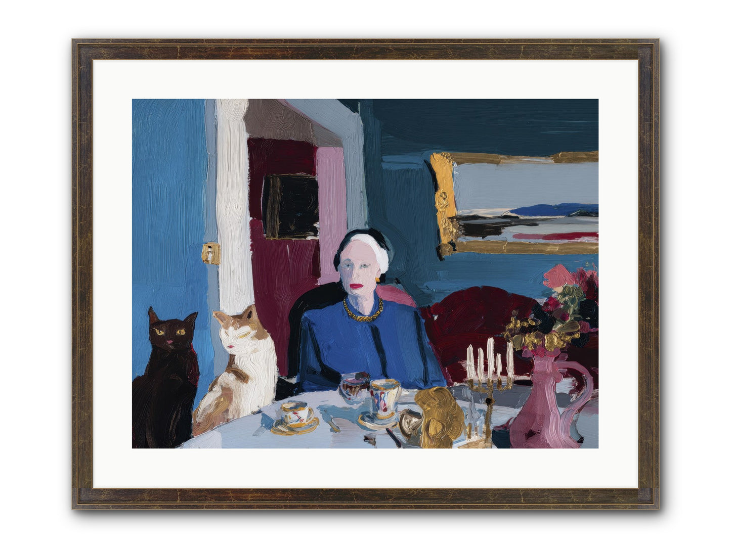 The Blue Hour Framed Print - Slimwoods Black/Gold 24x18