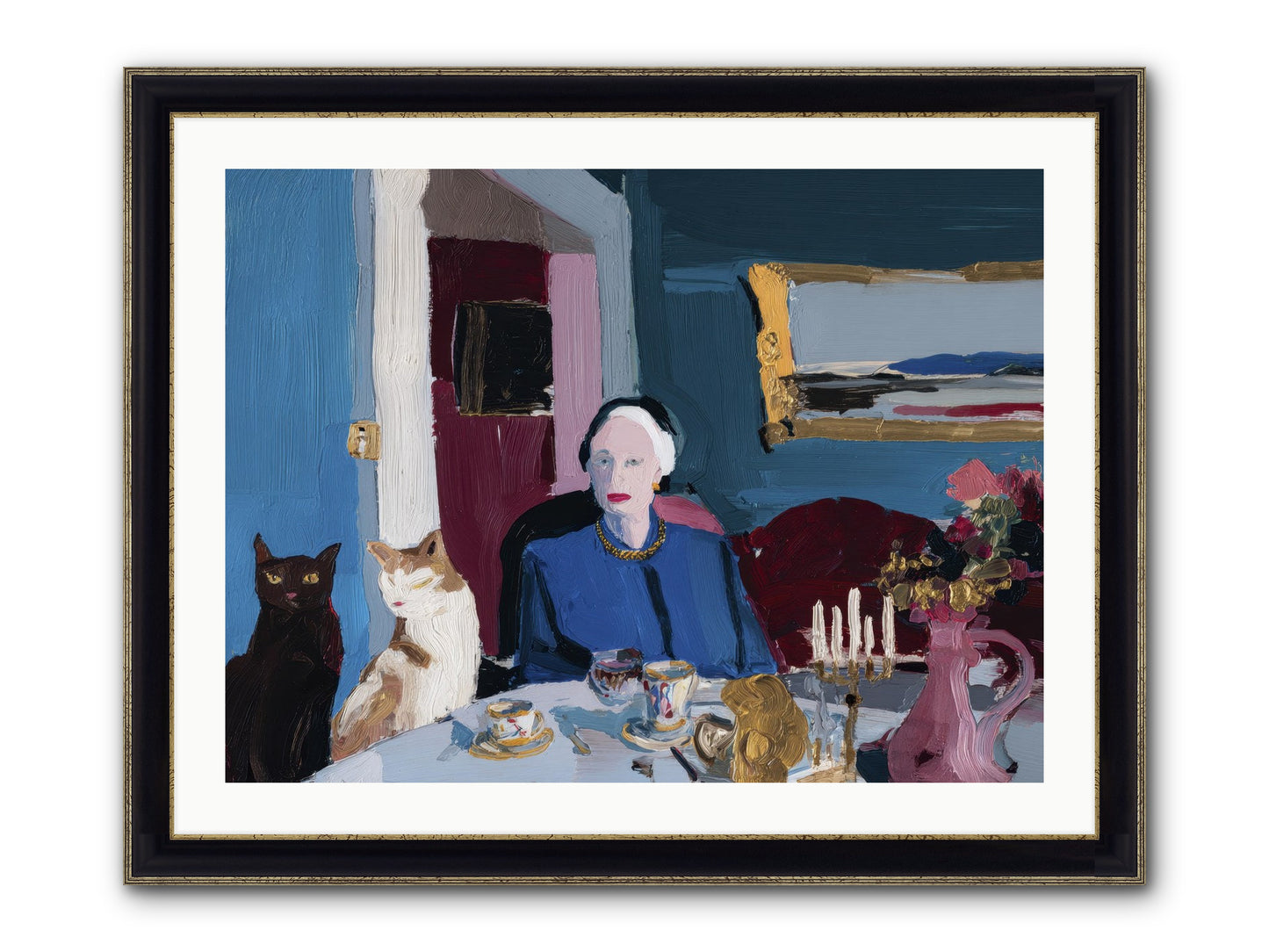 The Blue Hour Framed Print - Black & Gold 32x24