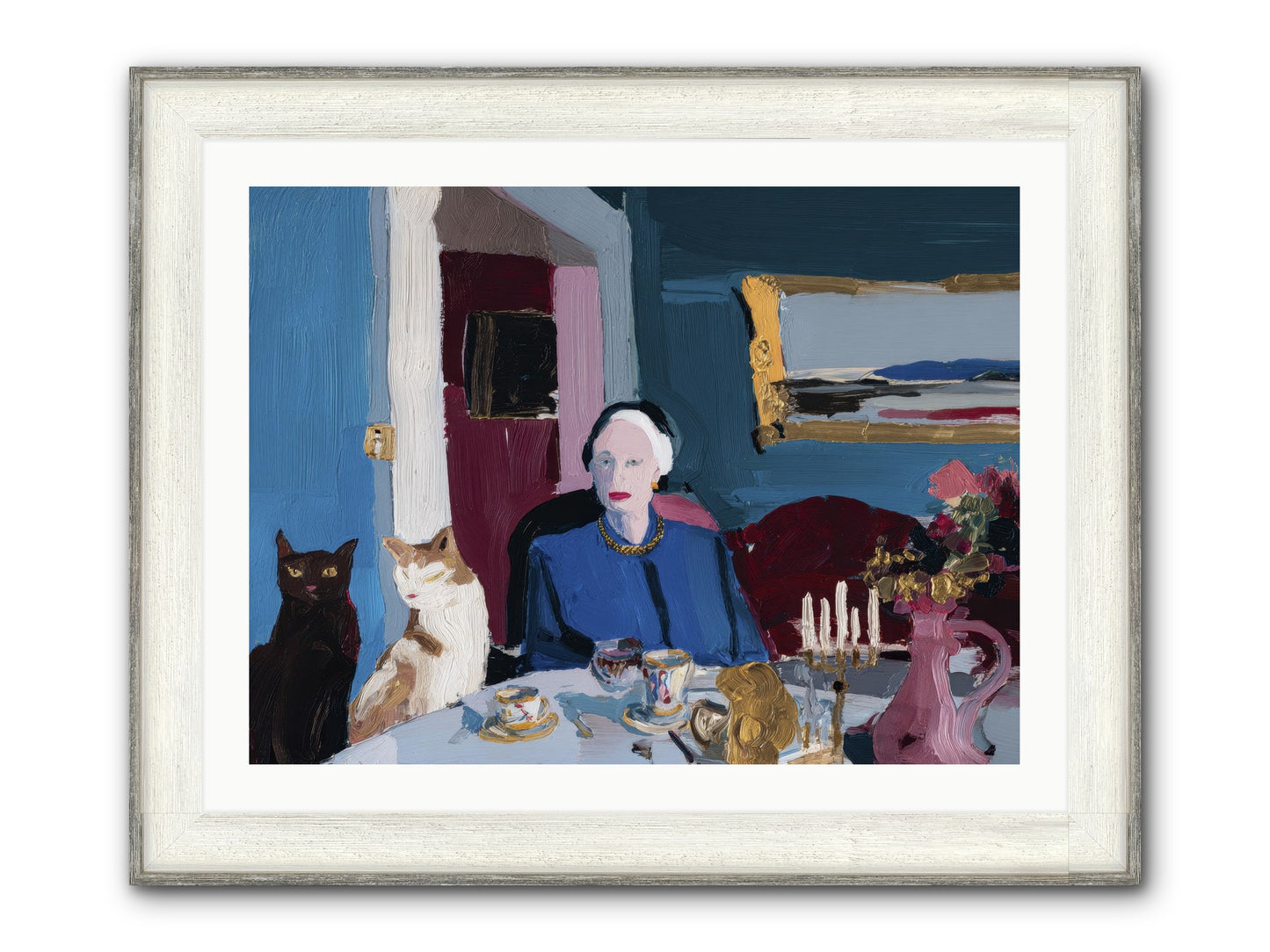 The Blue Hour Framed Print - Driftwood White 32x24