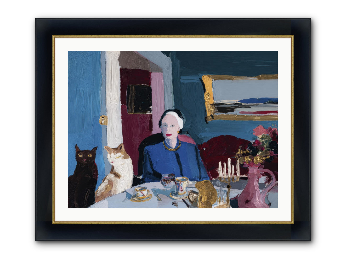 The Blue Hour Framed Print - Wide Black w/Gold 32x24