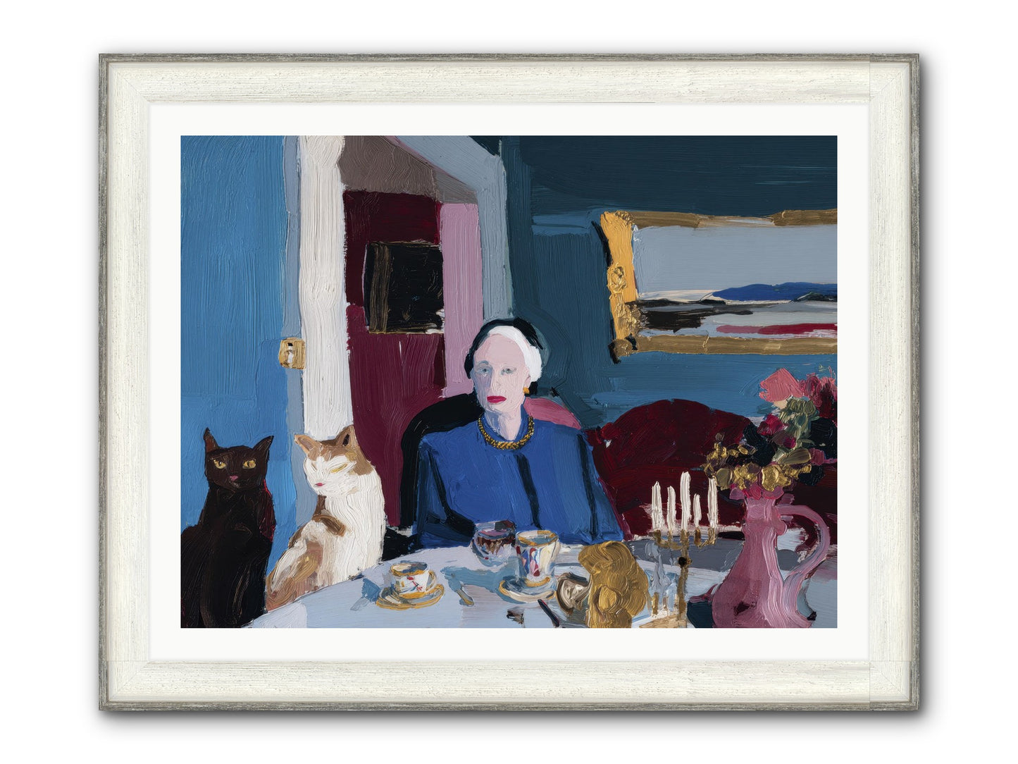 The Blue Hour Framed Print - Driftwood White 40x30