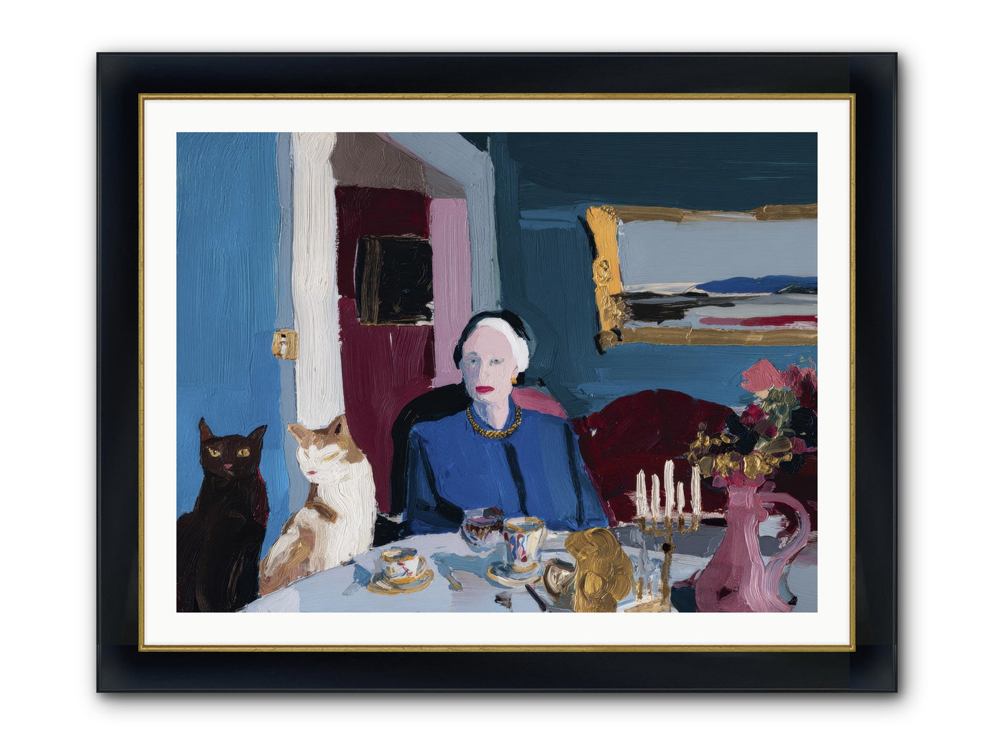 The Blue Hour Framed Print - Wide Black w/Gold 40x30