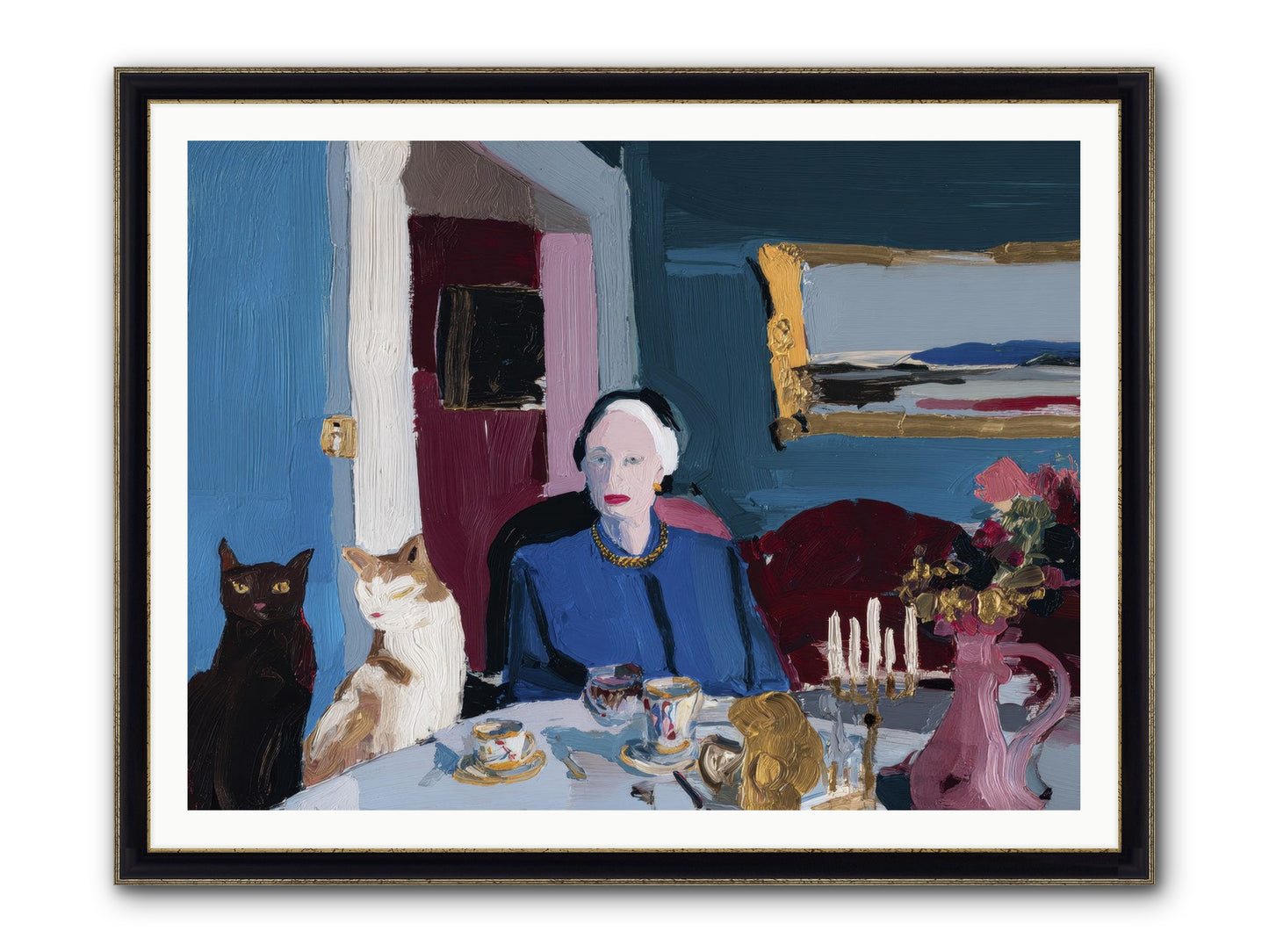 The Blue Hour Framed Print - Black & Gold 48x36