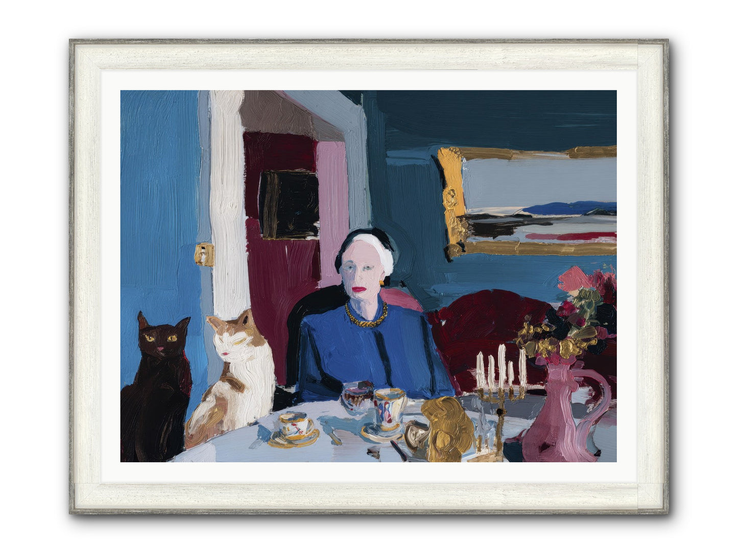 The Blue Hour Framed Print - Driftwood White 48x36