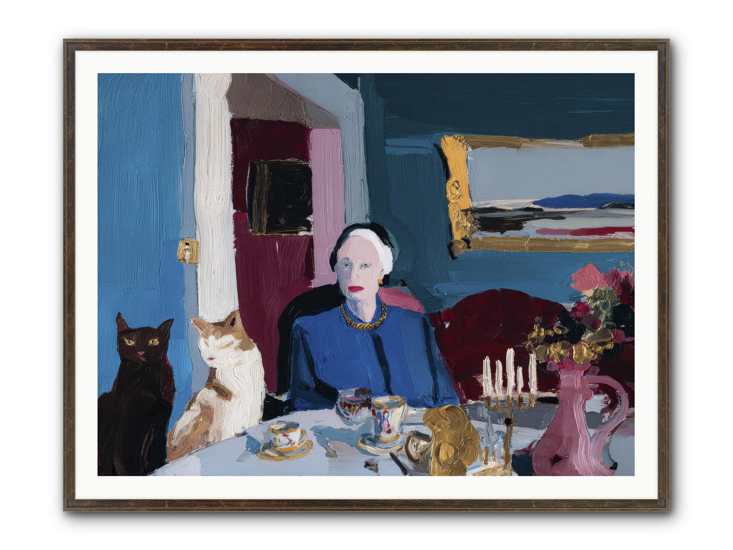 The Blue Hour Framed Print - Slimwoods Black/Gold 48x36