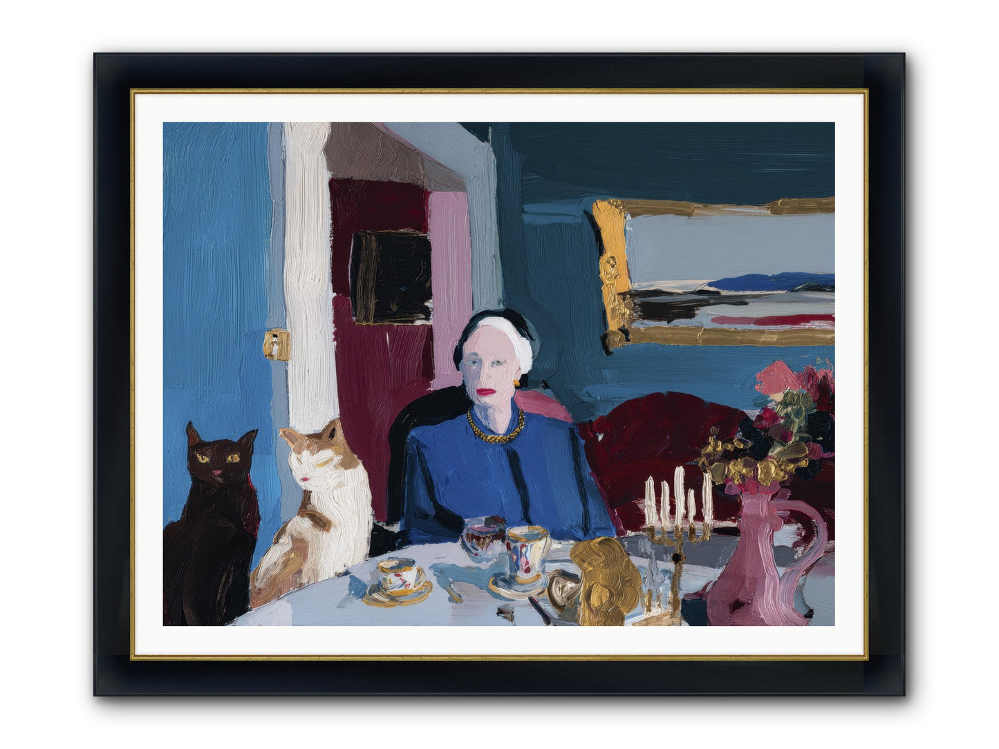 The Blue Hour Framed Print - Wide Black w/Gold 48x36