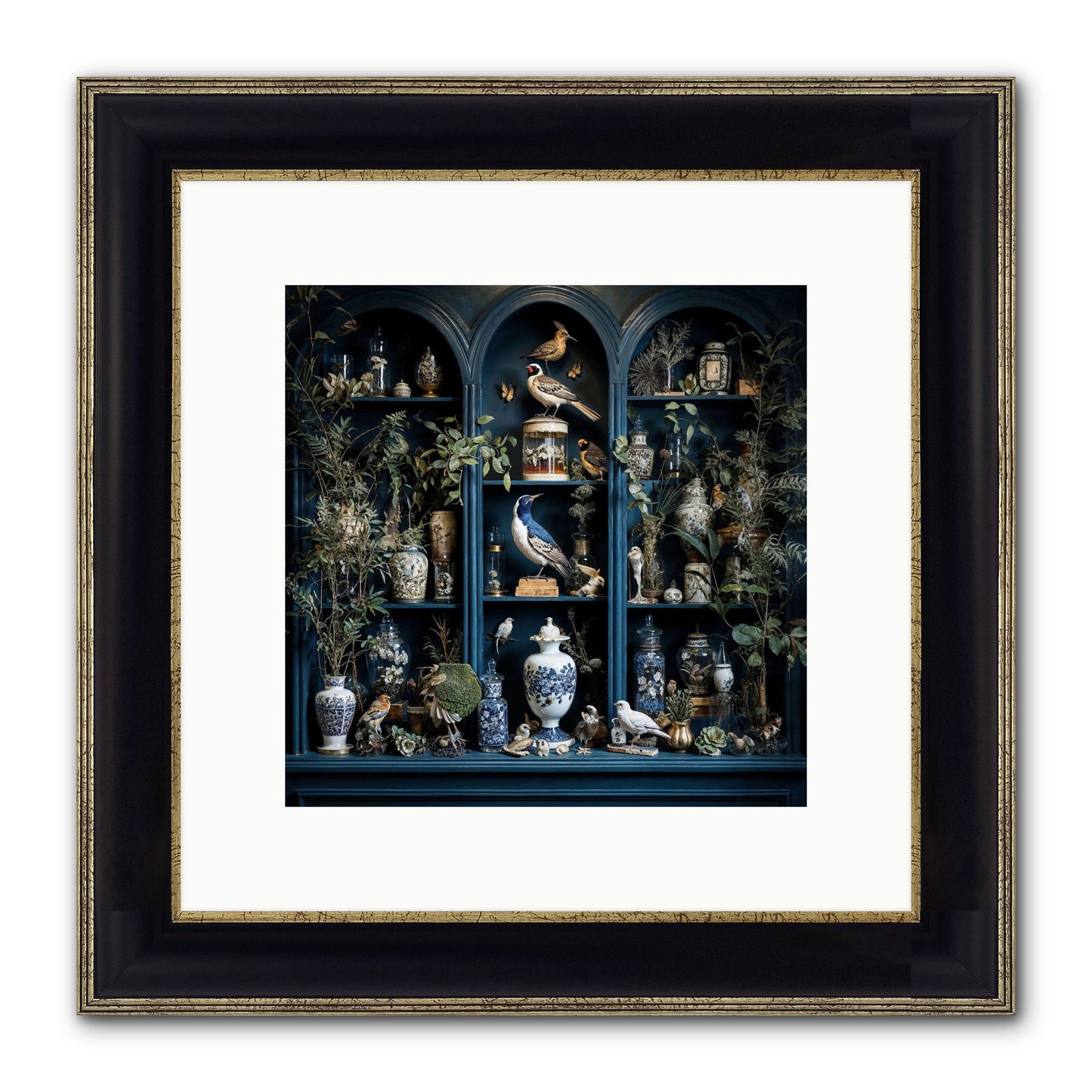The Bluffs Framed Print - Black & Gold 10x10